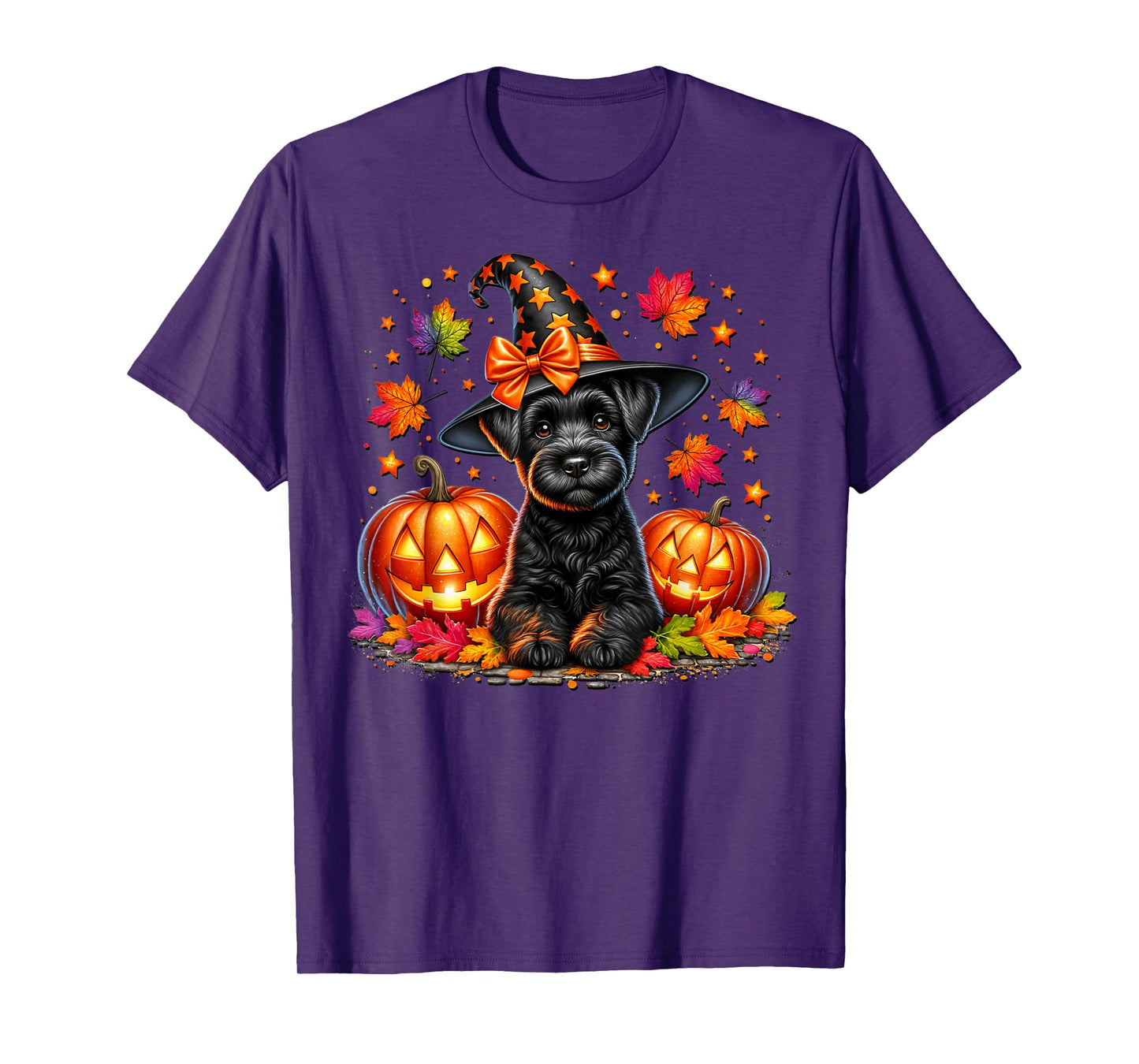 Schnauzer Halloween and Fall Pumpkins for Schnauzer Mom T-Shirt