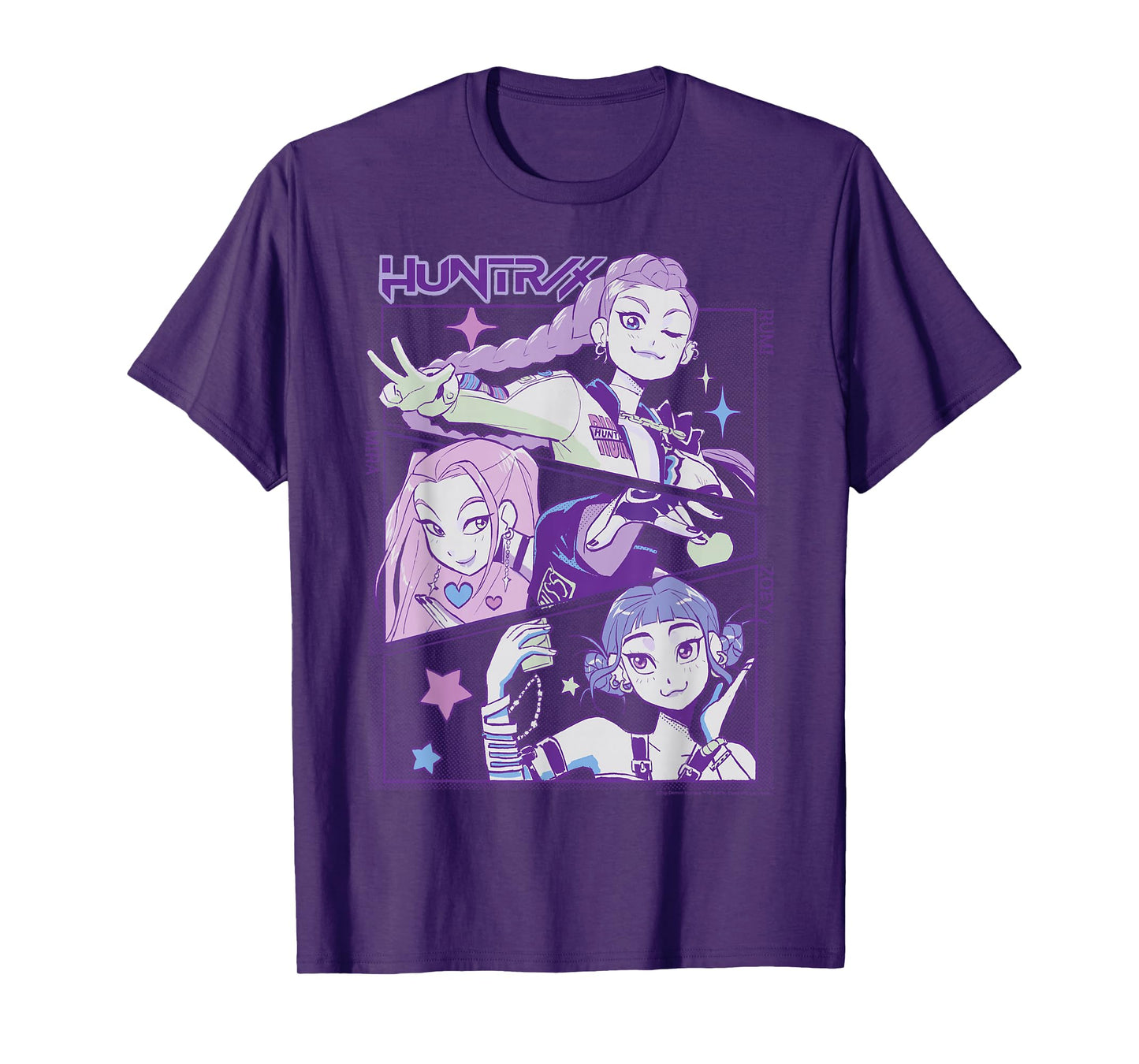 Kpop Demon Hunters Halloween Huntrix Cute Animated Panels T-Shirt