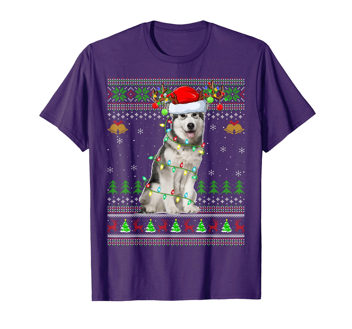 Alaskan Malamute Dog Ugly Christmas Sweaters Holiday Xmas T-Shirt