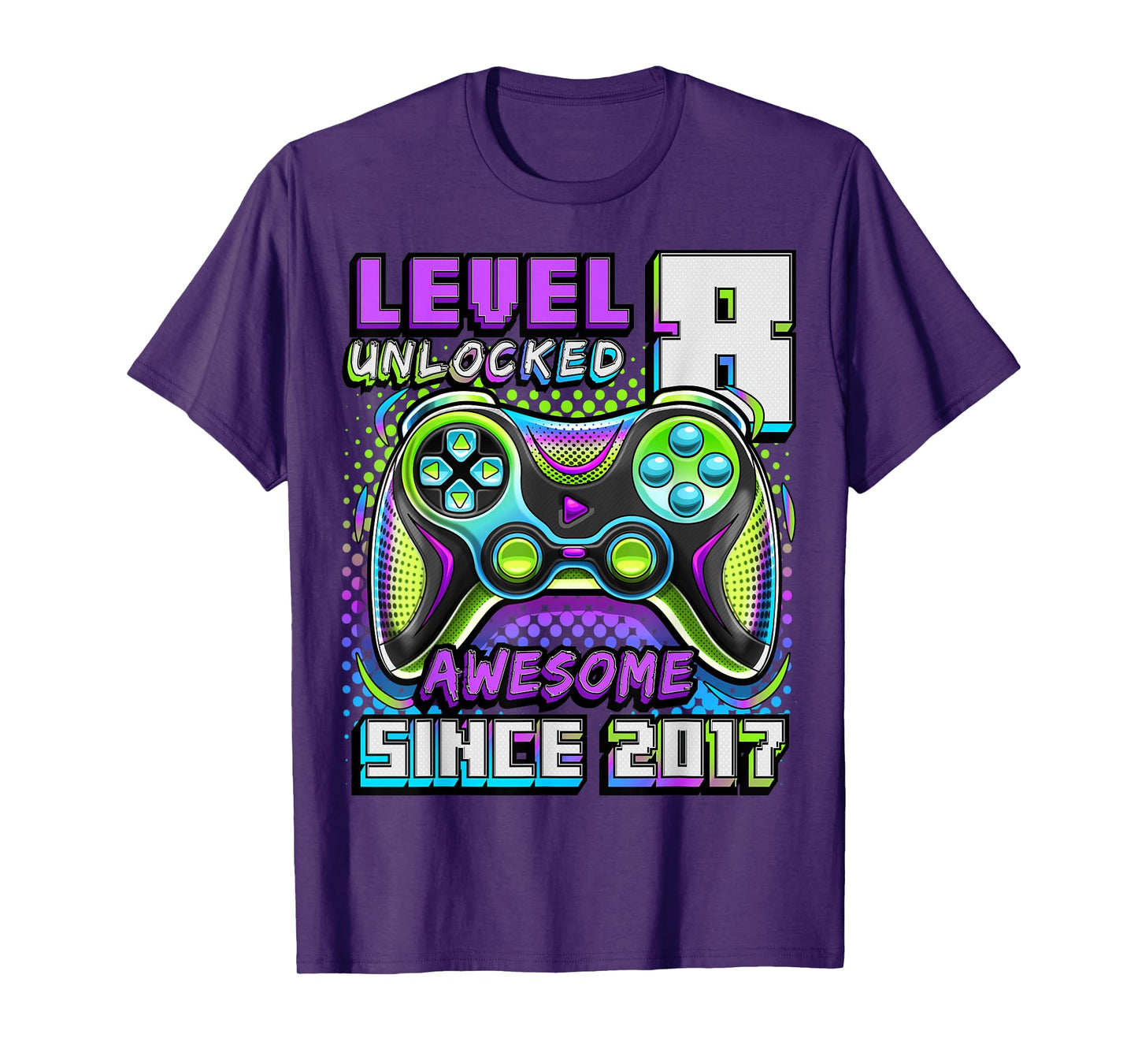 8th Birthday Boy Level 8 Gamer 8 Year Video Game Party T-Shirt