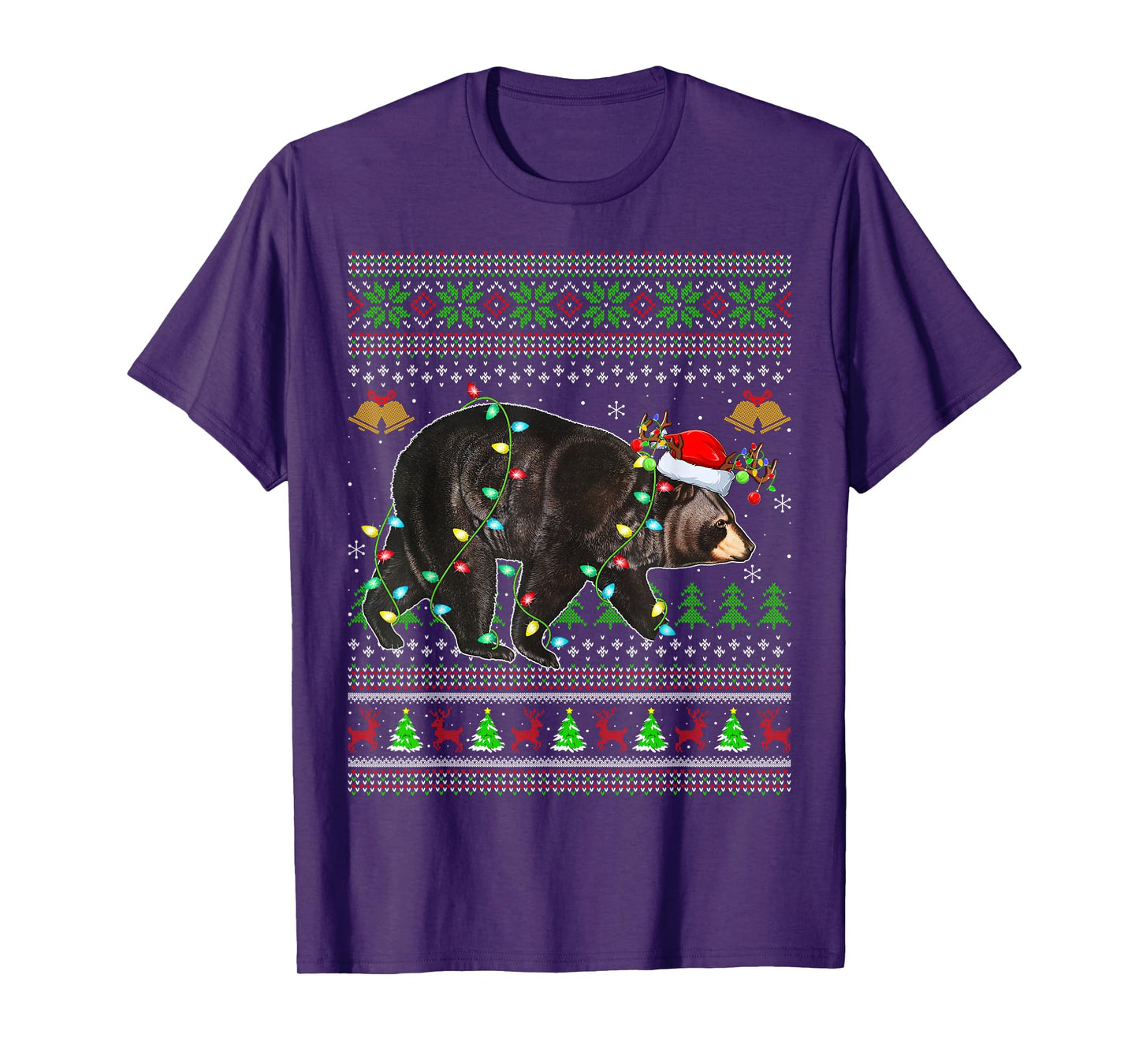Bear Ugly Christmas Sweaters Holiday Santa Cute Xmas T-Shirt