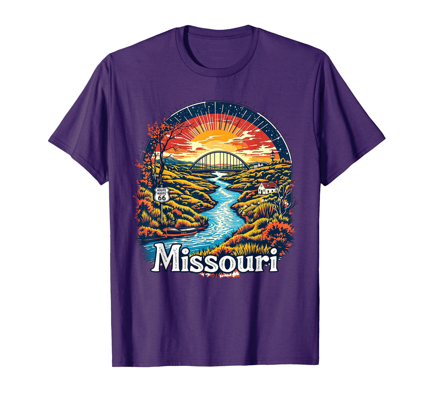 Retro Missouri Home State MO Nature Sunset Vintage T-Shirt