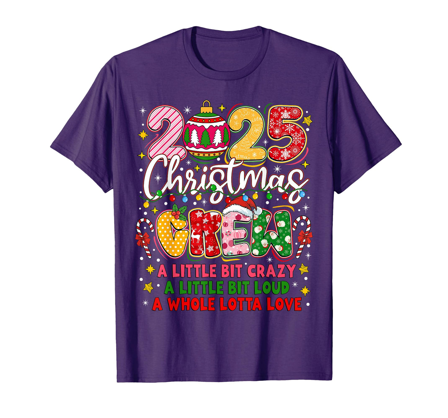 Christmas Crew 2025 Family Matching Outfit Xmas Squad Santa T-Shirt