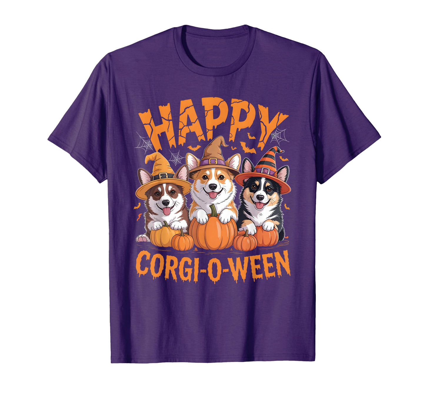 Happy Corgi-O-Ween Corgi Dogs Funny Halloween Pumpkin Outfit T-Shirt