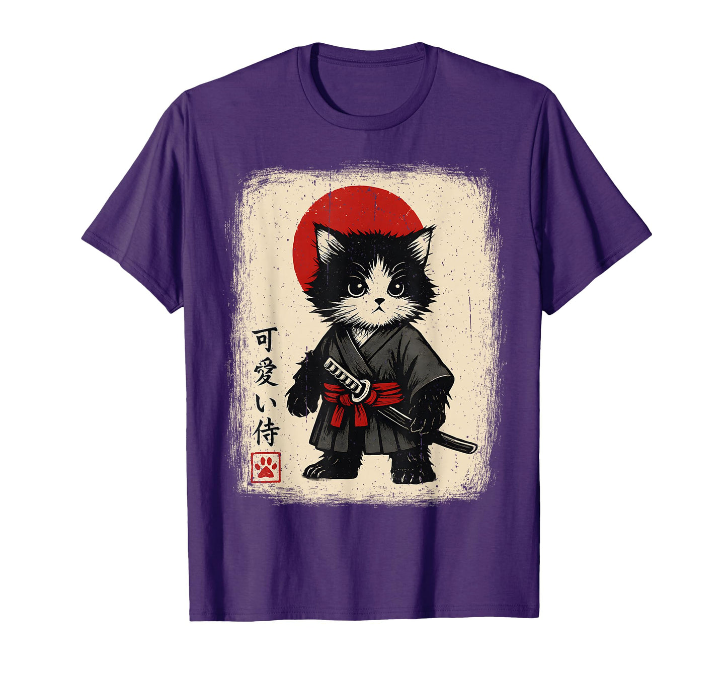 Samurai Cat Japanese Vintage Kawaii Funny Cats T-Shirt