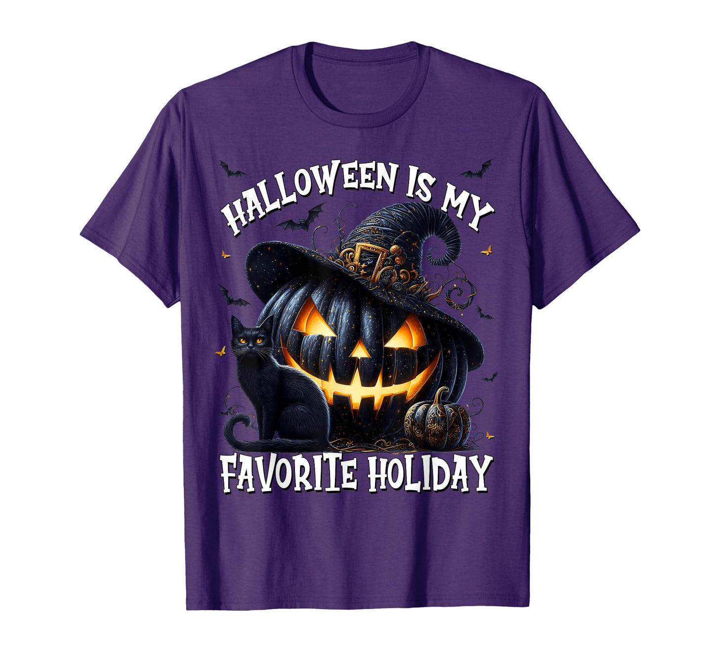 Halloween is My Favorite Holiday for Witches Mystic Cat T-Shirt