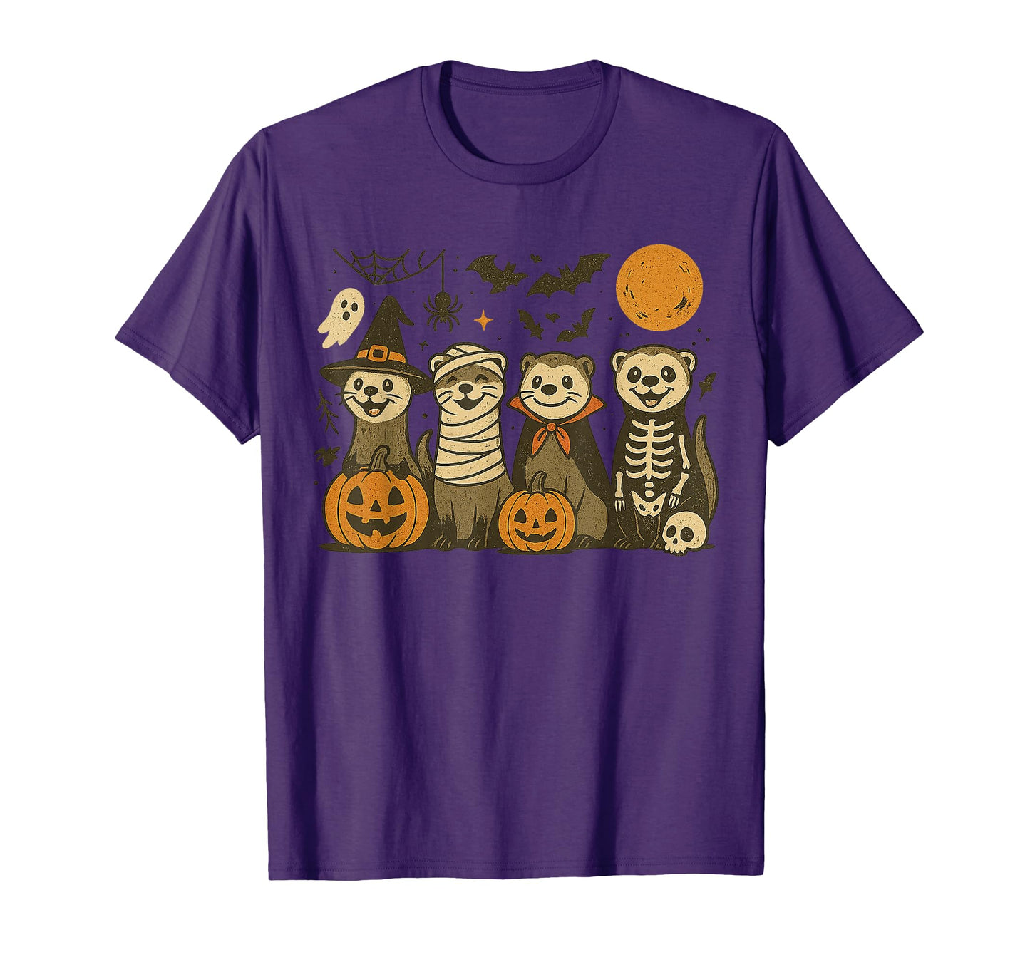 Halloween Ferret Costumes Ghost Witch Mummy Gifts Men Women T-Shirt