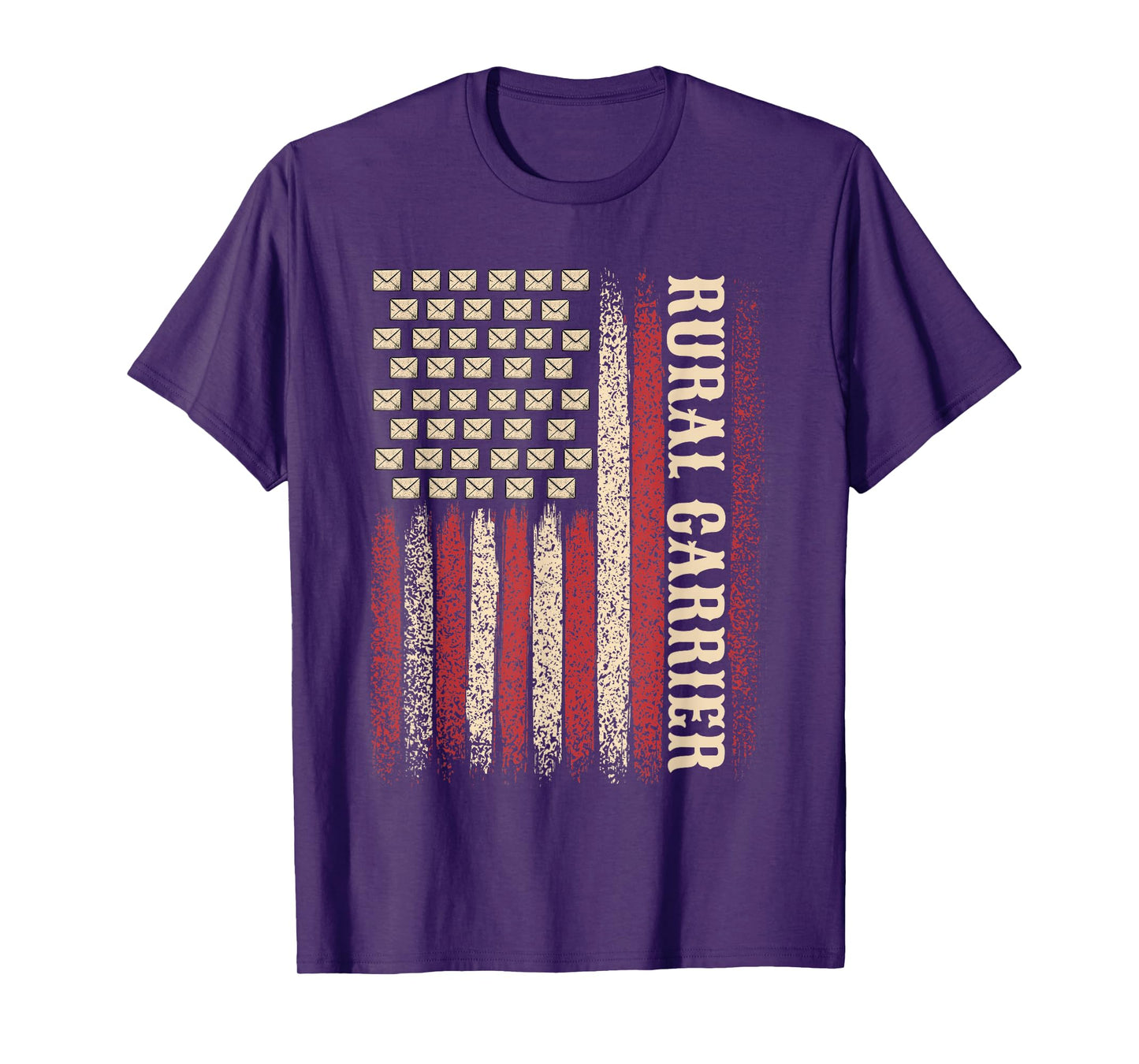 Vintage Rural Carrier USA Flag for Patriotic Mailman T-Shirt