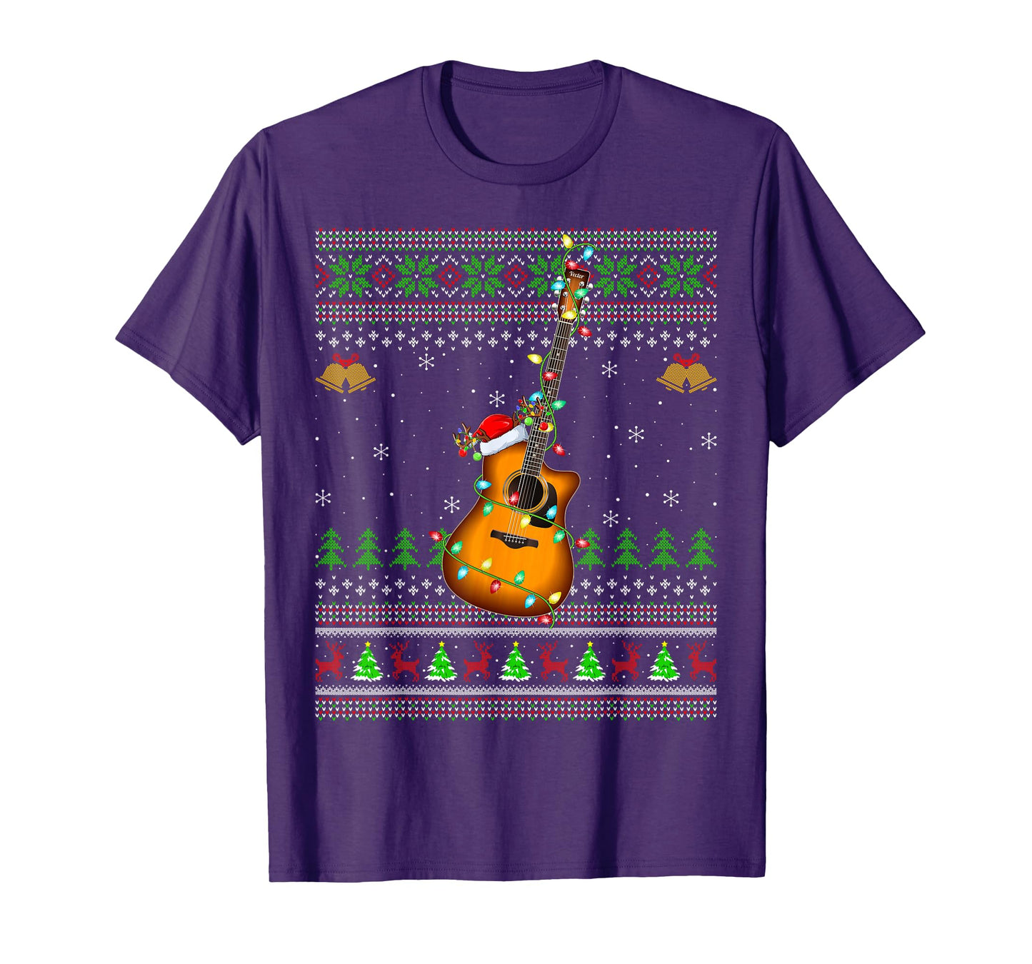 Guitar Ugly Christmas Sweaters Guitar Music Lover Xmas T-Shirt