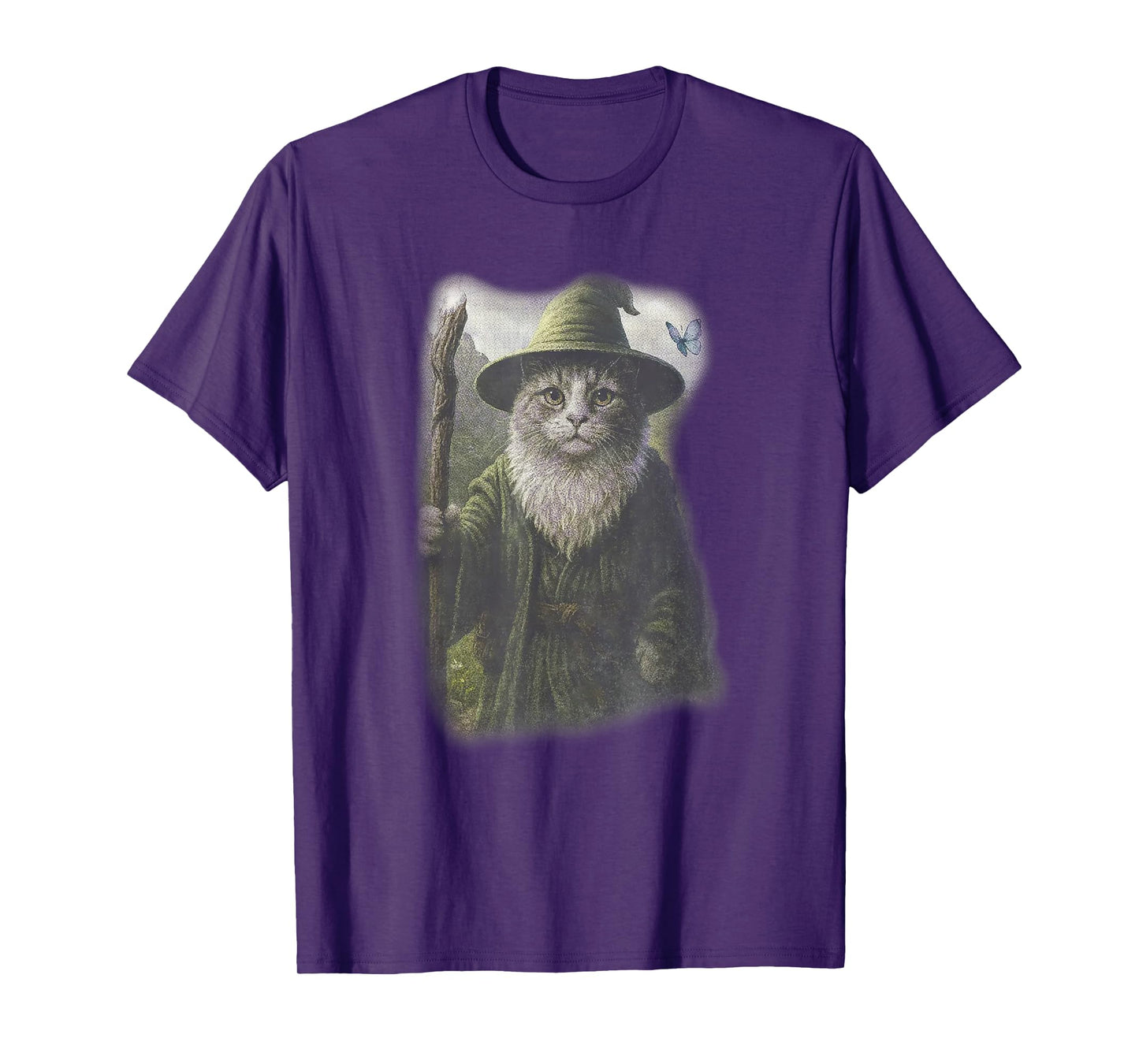 Funny Weird Kitten Wizard Ghost Cat Meme Catdalf Halloween T-Shirt