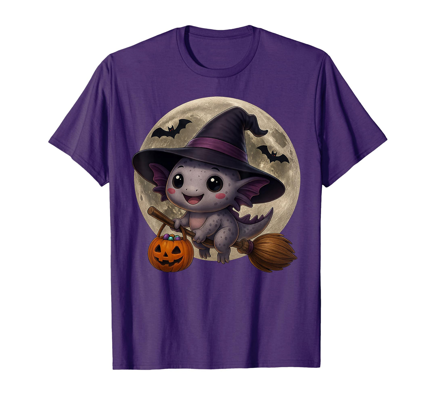 Axolotl Witch Halloween Tees for Men Women Costume Gifts T-Shirt
