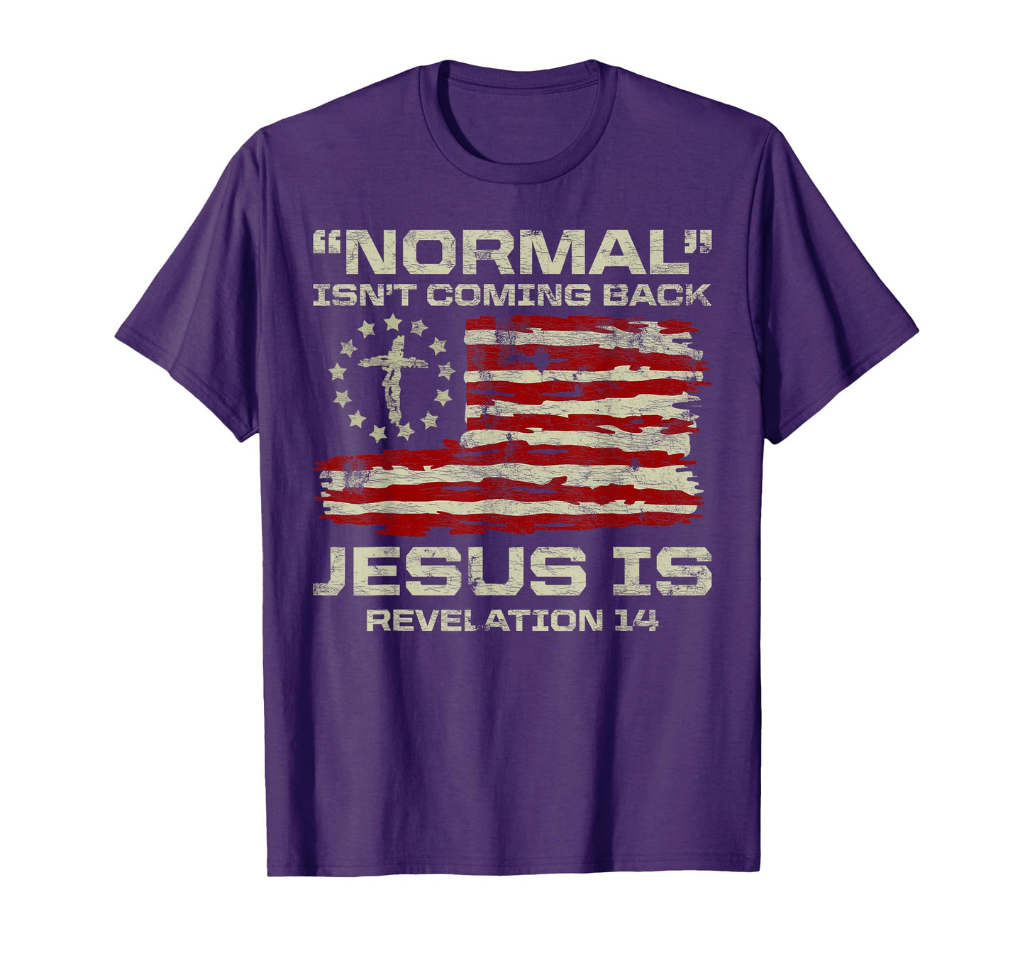 Normal Isn't Coming Back Jesus Is Christian American Flag T-Shirt