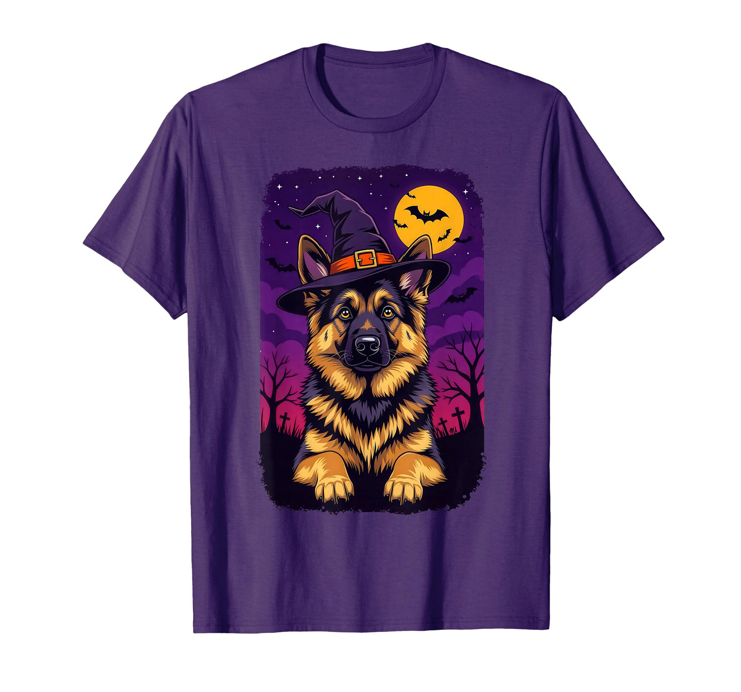 German Shepherd Halloween Witch Hat T-Shirt