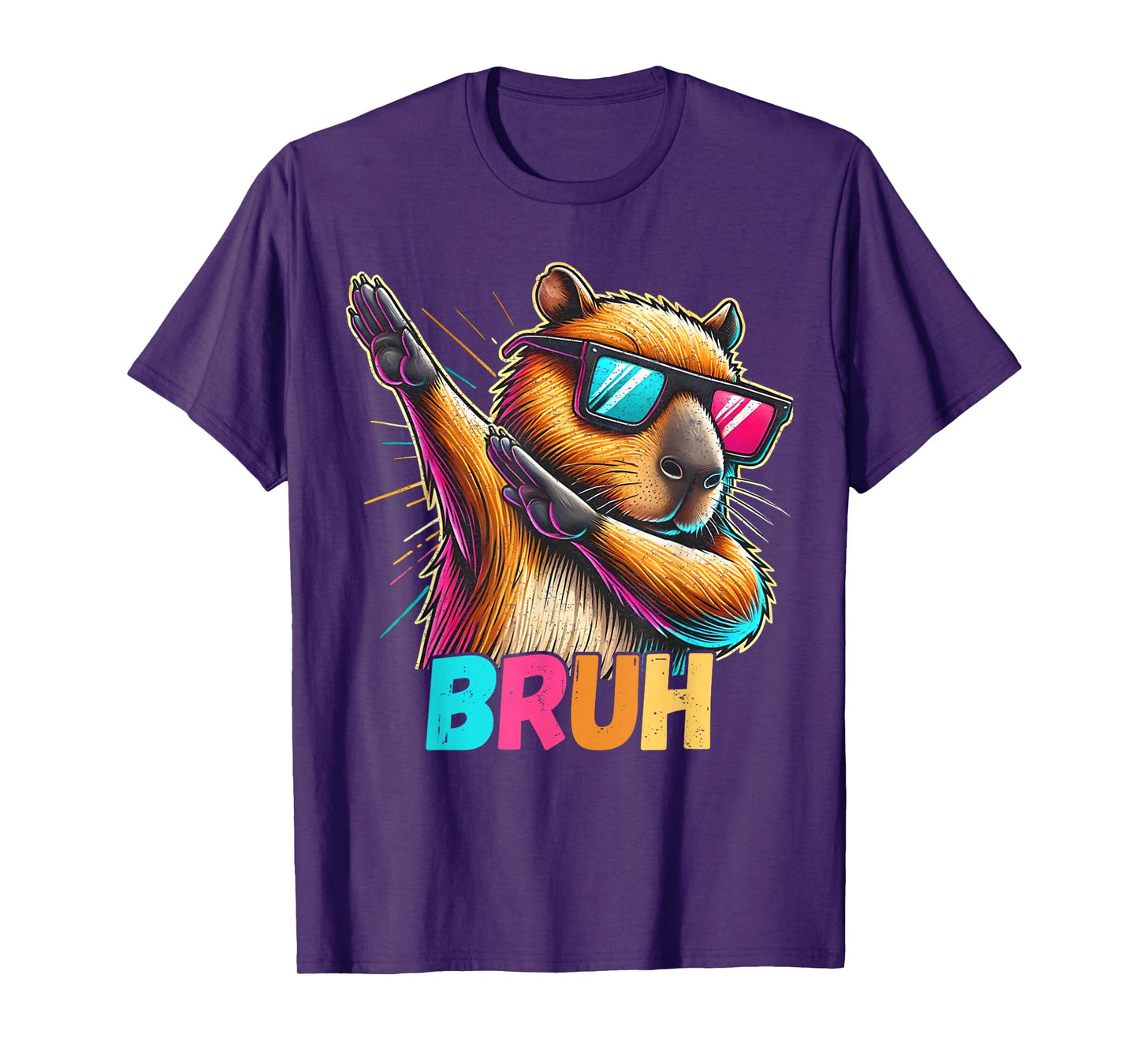 Funny Dabbing Capy Bruh Teens Youth Kids Meme Rodent Lovers T-Shirt