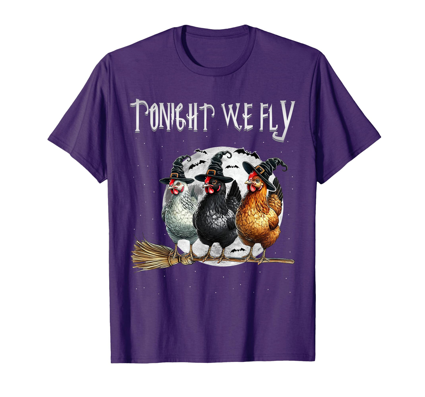 Funny Chicken Witches Horror Halloween Nights Spooky Season T-Shirt
