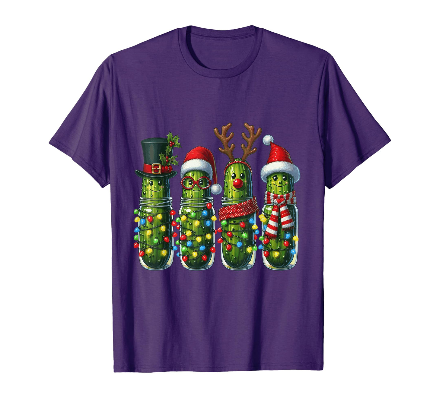 Christmas Pickle Squad Mason Jar Lights T-Shirt