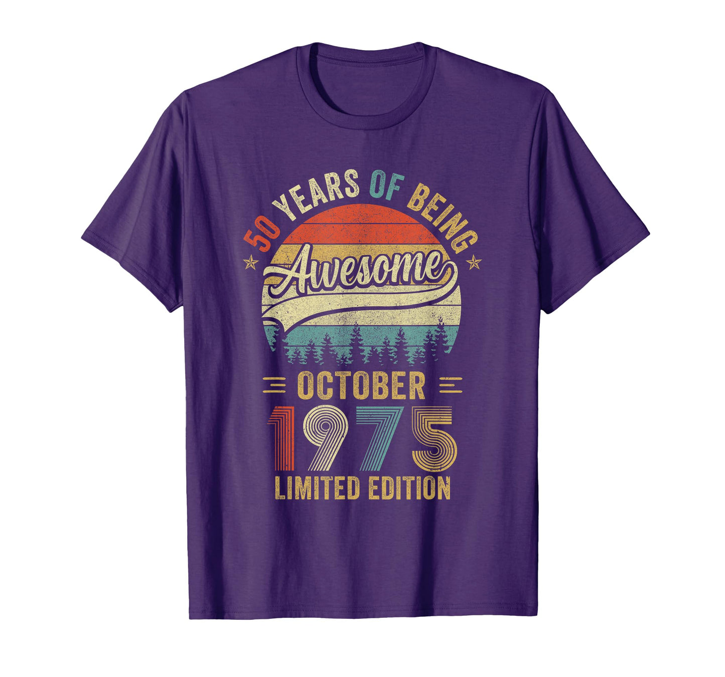 Vintage October 1975 Old 50Th Birthday Men Women T-Shirt