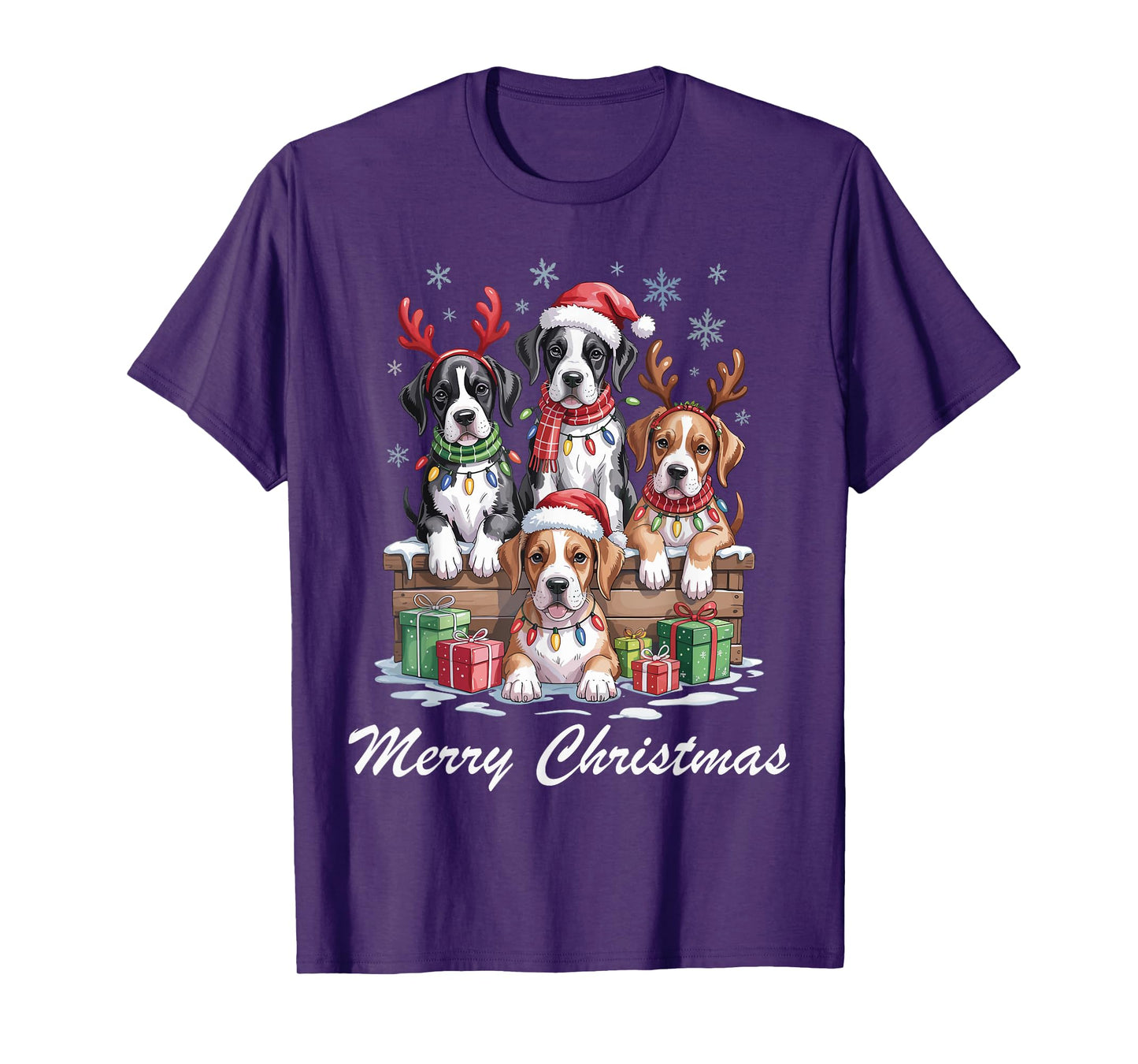 Great Dane Merry Christmas Funny Dog Lovers Holiday Pajama T-Shirt