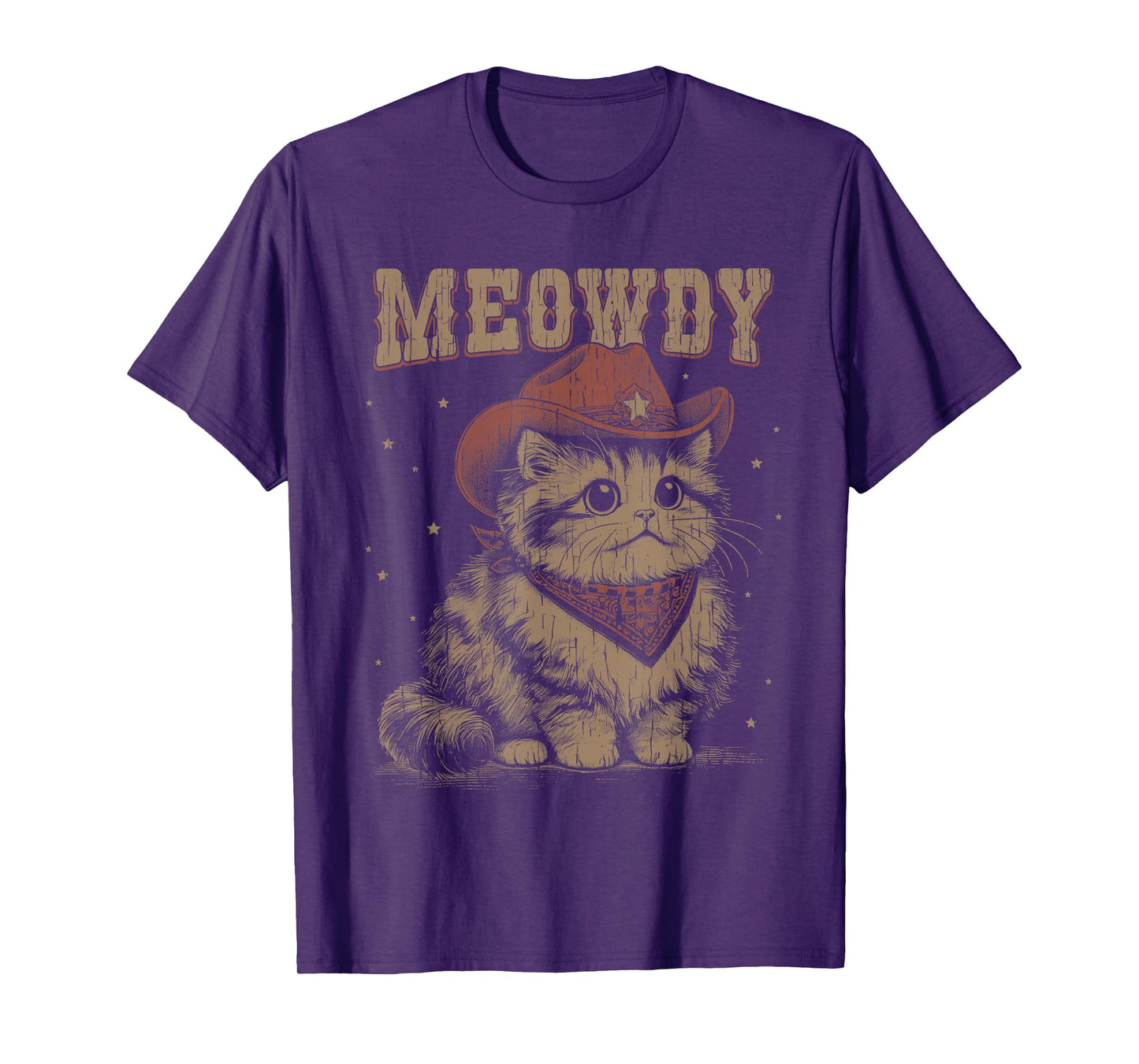 Meowdy Cat Western Cute Cowgirl Vintage Graphic T-Shirt