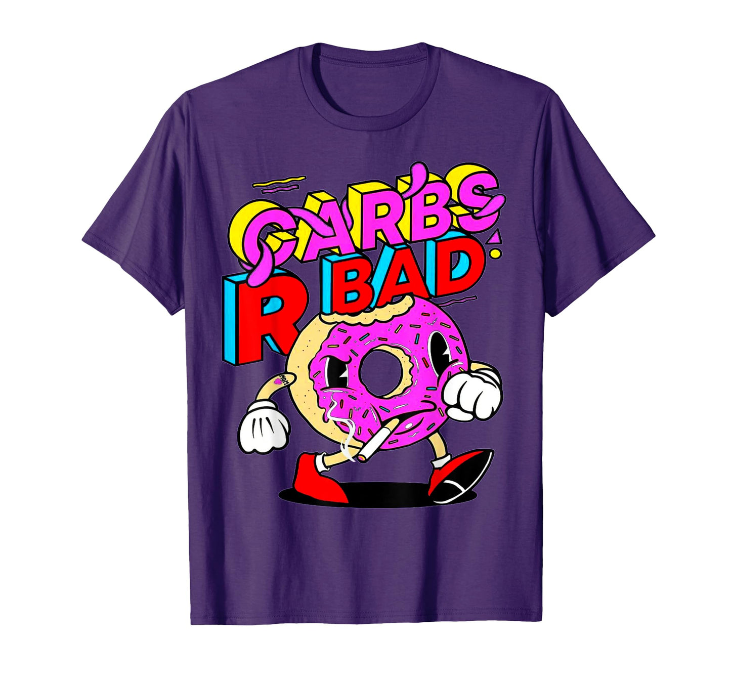 Funny Carbs R Bad Weightlifting Workout Bodybuilding Gym T-Shirt