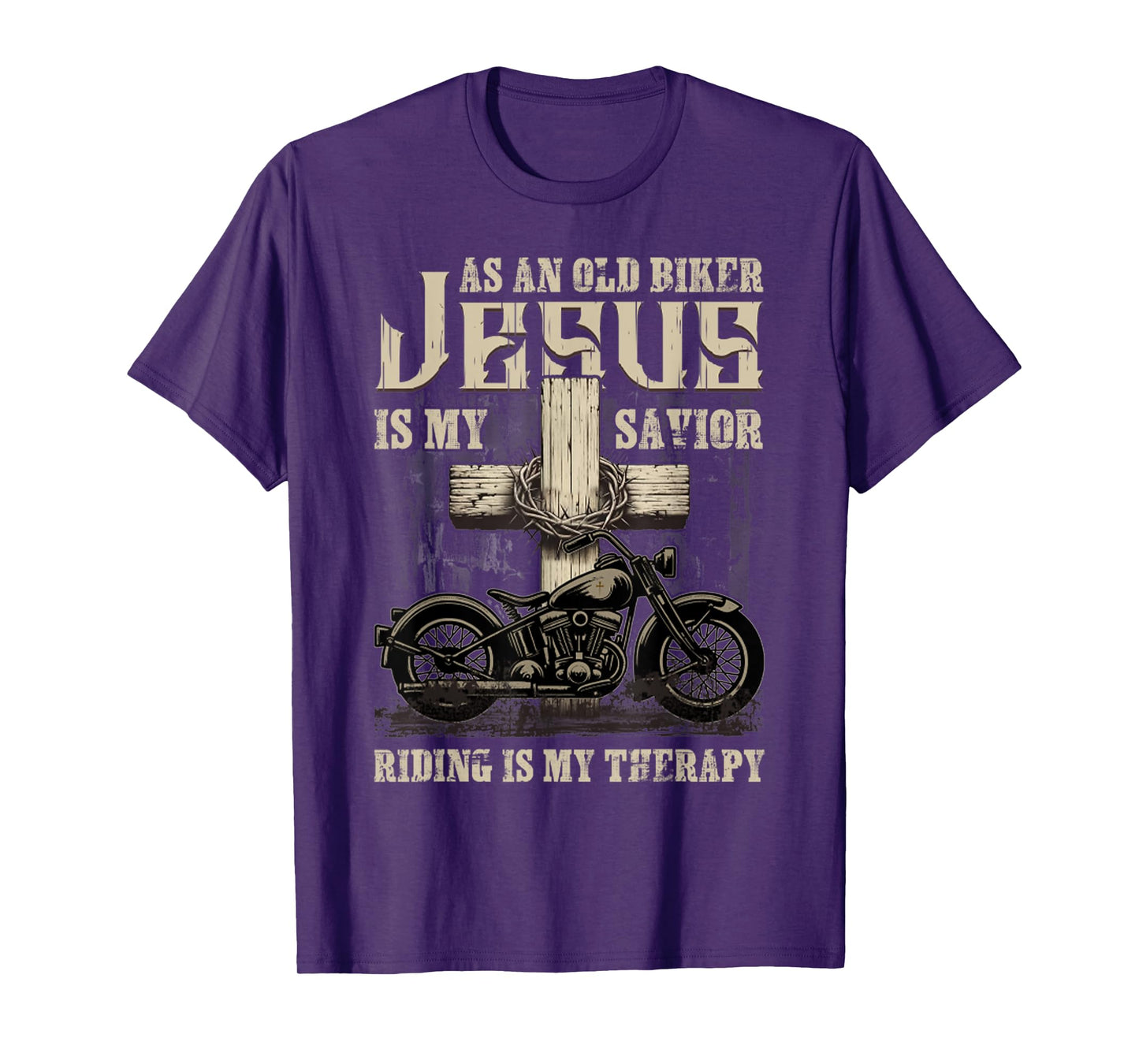As An Old Biker Jesus Is My Savior Riding Is My Therapy T-Shirt