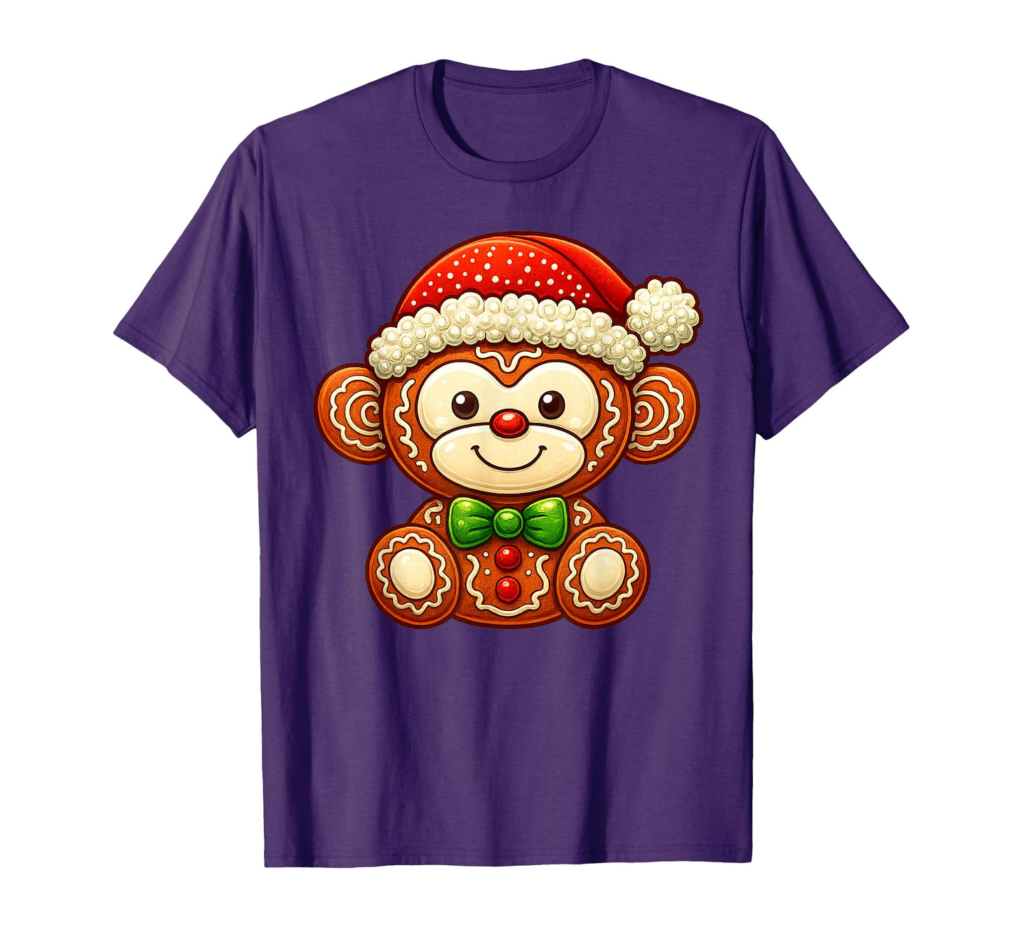 Funny Gingerbread Man Monkey Christmas Womens Mens Gifts T-Shirt