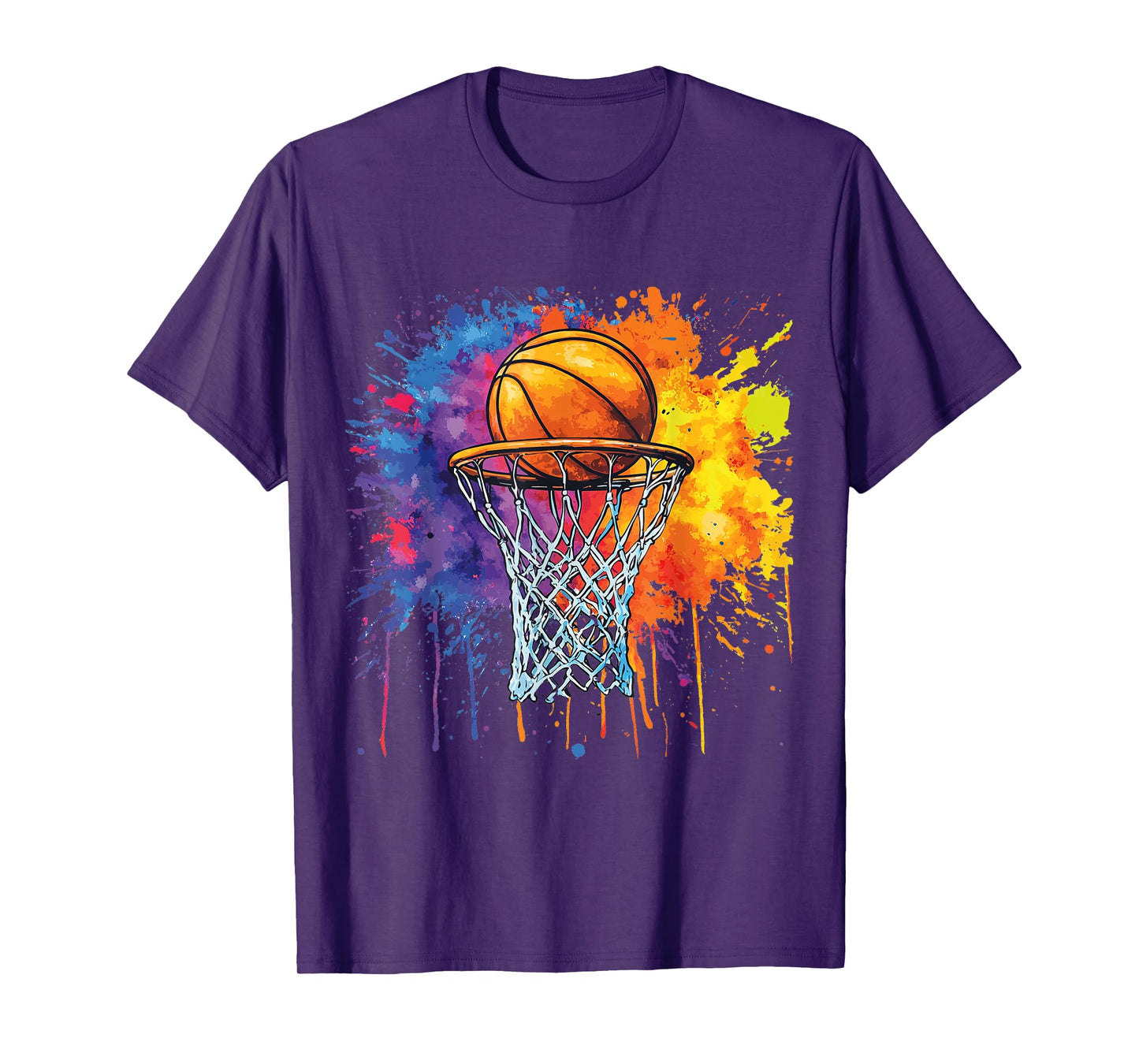Basketball Colorful Drip Graphic T-Shirt