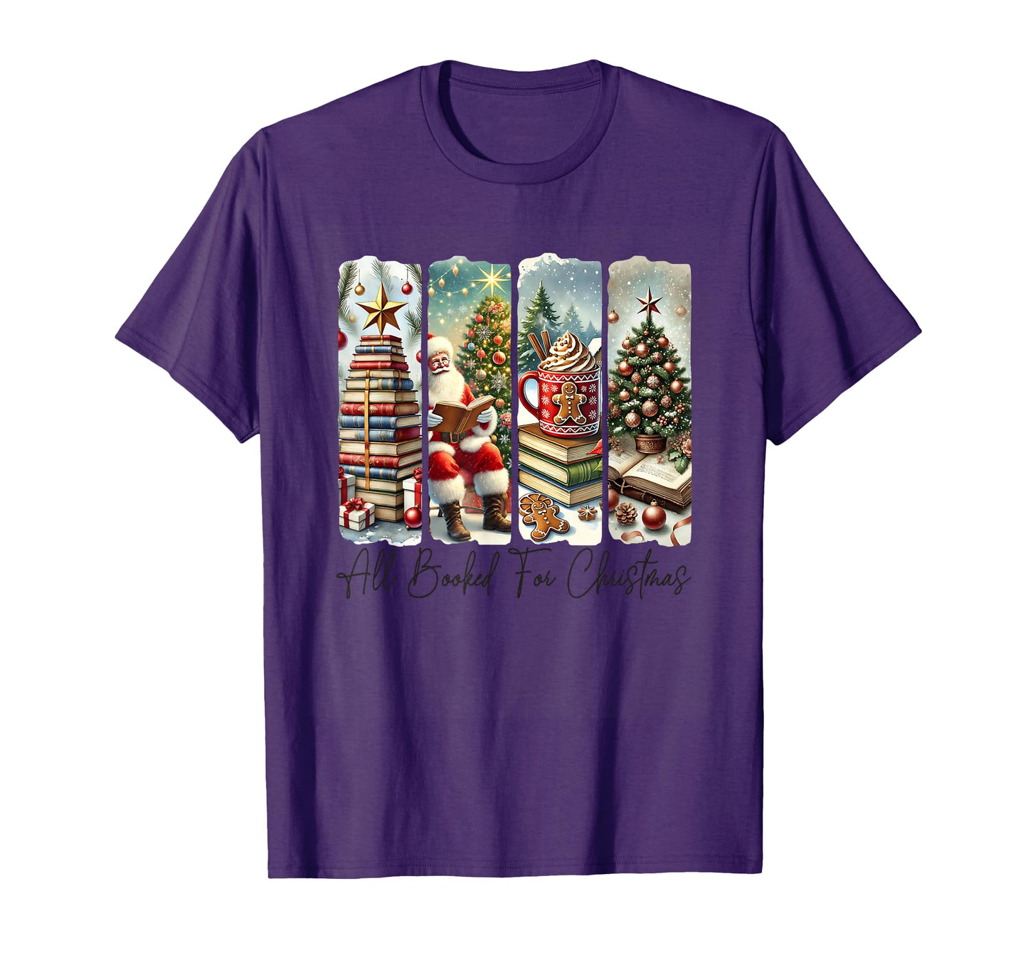 All Booked for Christmas Santa Mug Tree T-Shirt