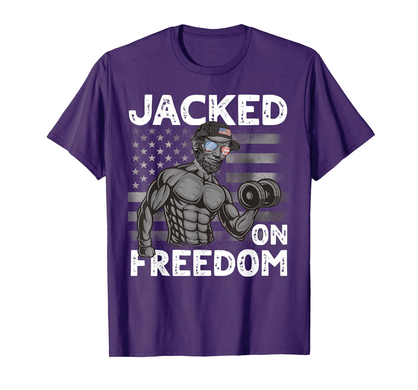 Jacked on Freedom Lincoln Bodybuilding 4th of July Gym Men T-Shirt