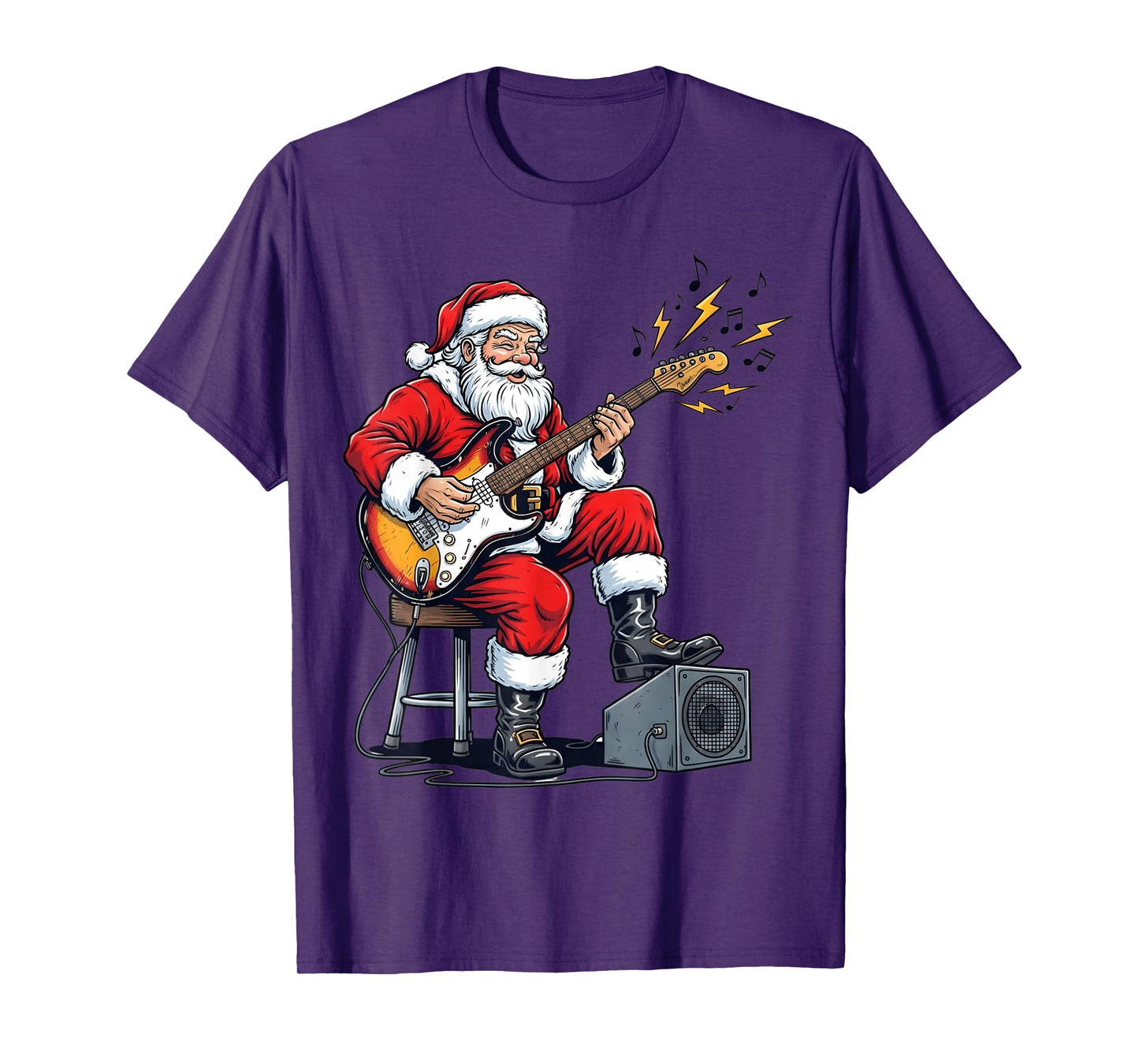 Christmas Guitar Player Santa Xmas Boys Kids Men Guitarist T-Shirt