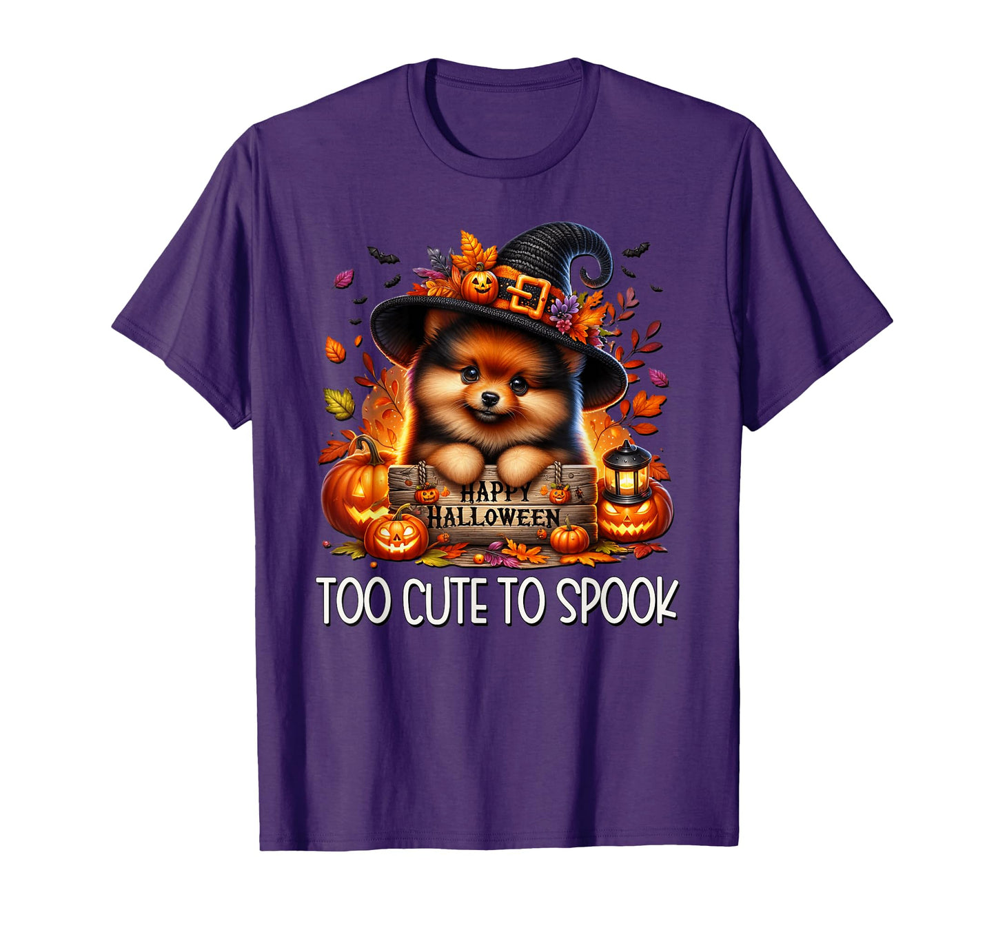 Pomeranian Puppy is Too Cute to Spook for Pom Mom Halloween T-Shirt