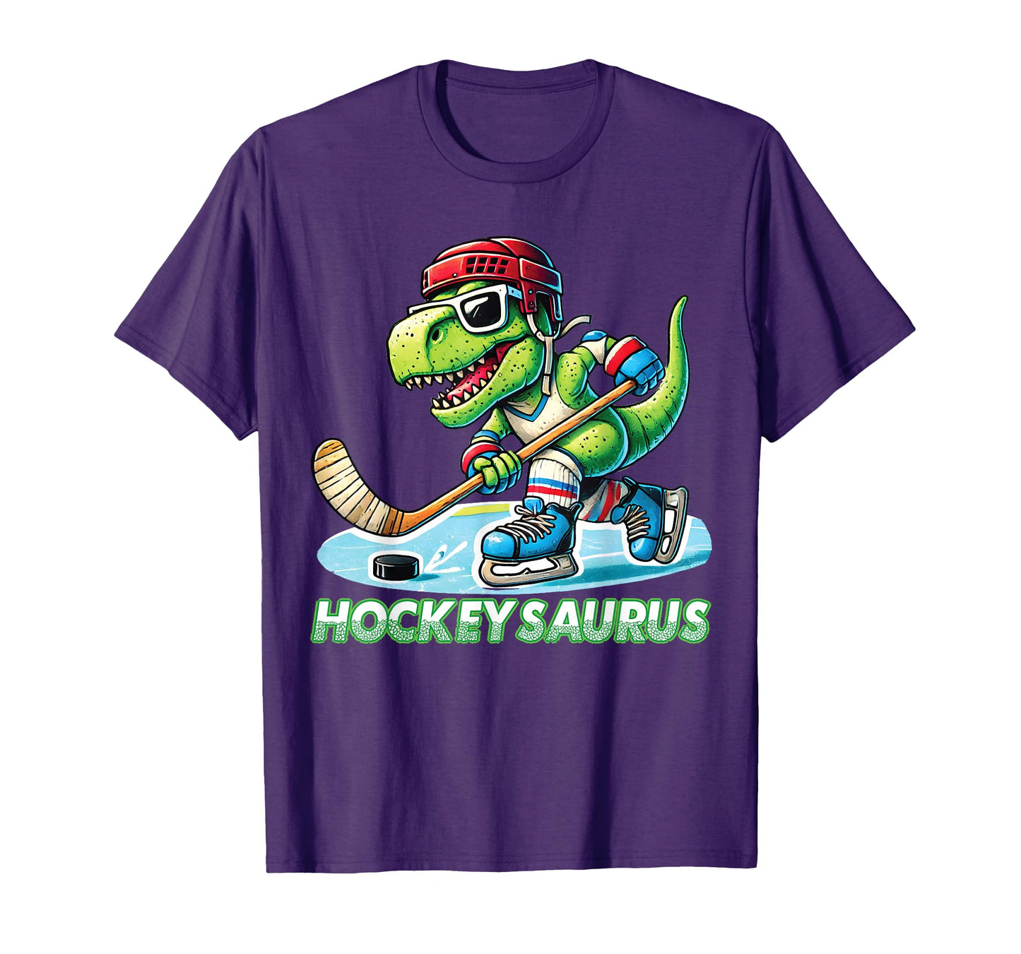 Hockeysaurus Dinosaur Ice Hockey Trex Kids Boys Ice Hockey T-Shirt