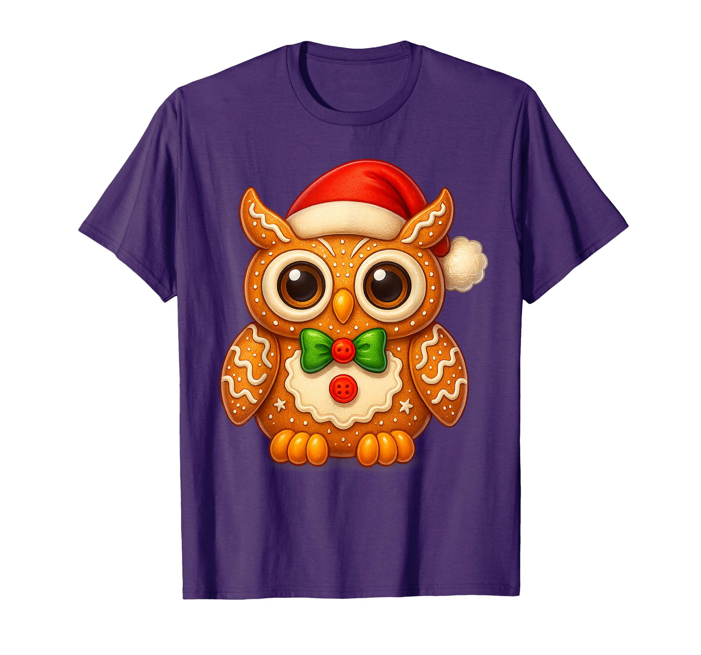 Funny Gingerbread Man Owl Christmas Tees Womens Mens Gifts T-Shirt