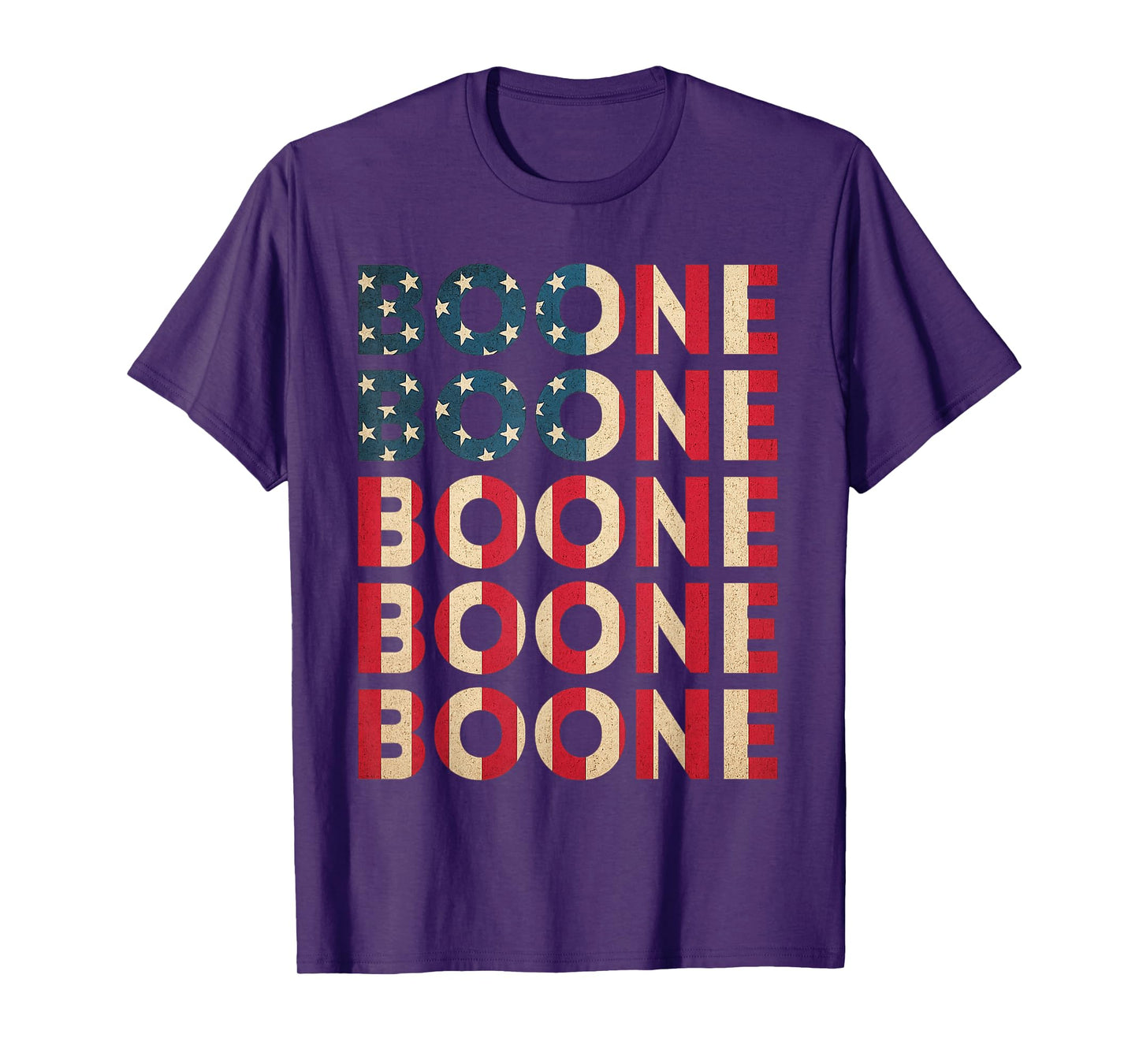 Boone Personalized Name Vintage Retro US Flag Woman Man T-Shirt