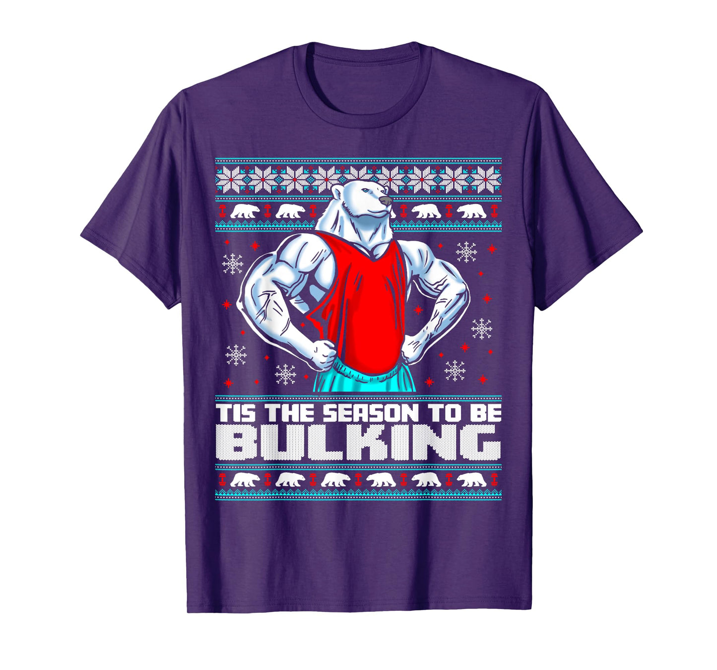 Polar Bear Funny Christmas Workout Shirt Lifting Gym Sweater T-Shirt