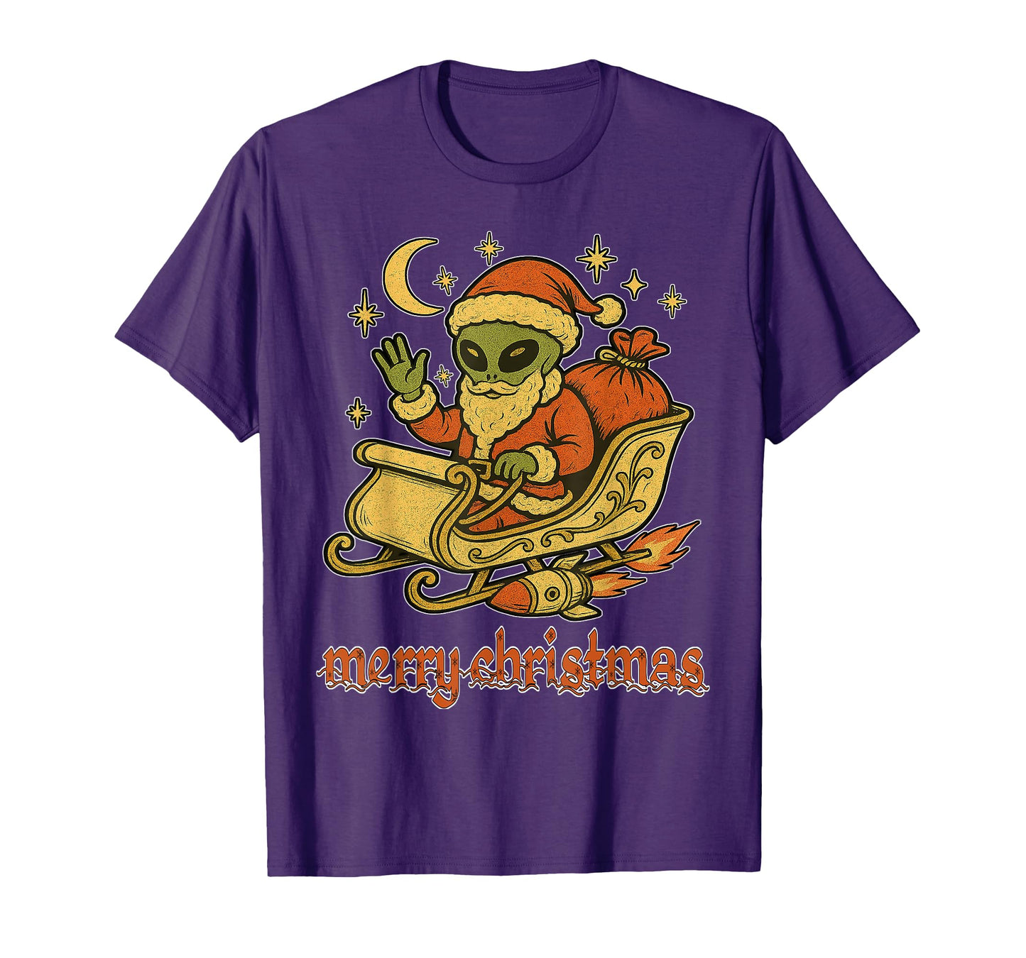 Merry Christmas from Alien Santa and his Cosmic Sleigh Ride T-Shirt