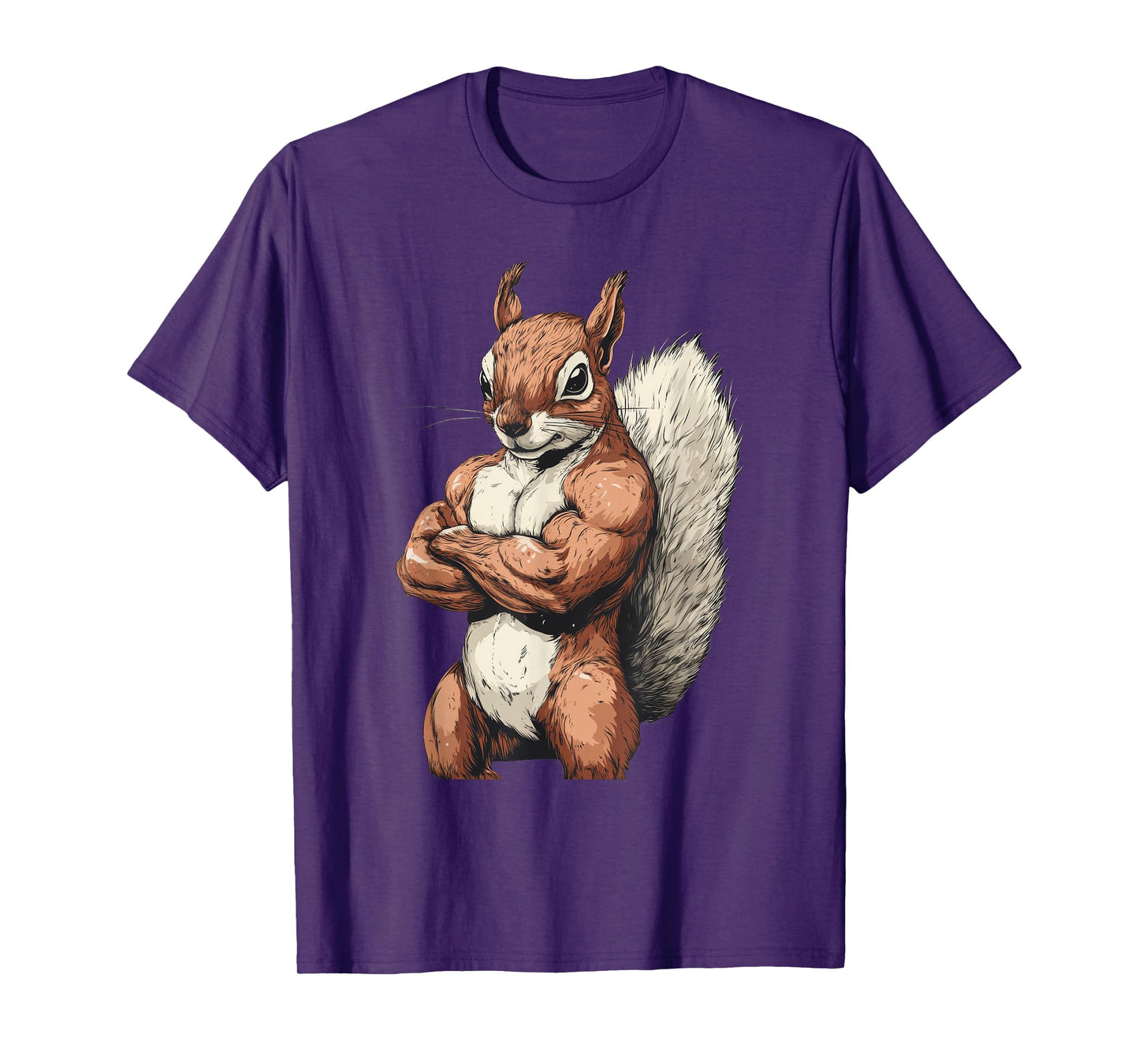 Muscular Squirrel Powerlifting Weightlifting Gym Workout T-Shirt