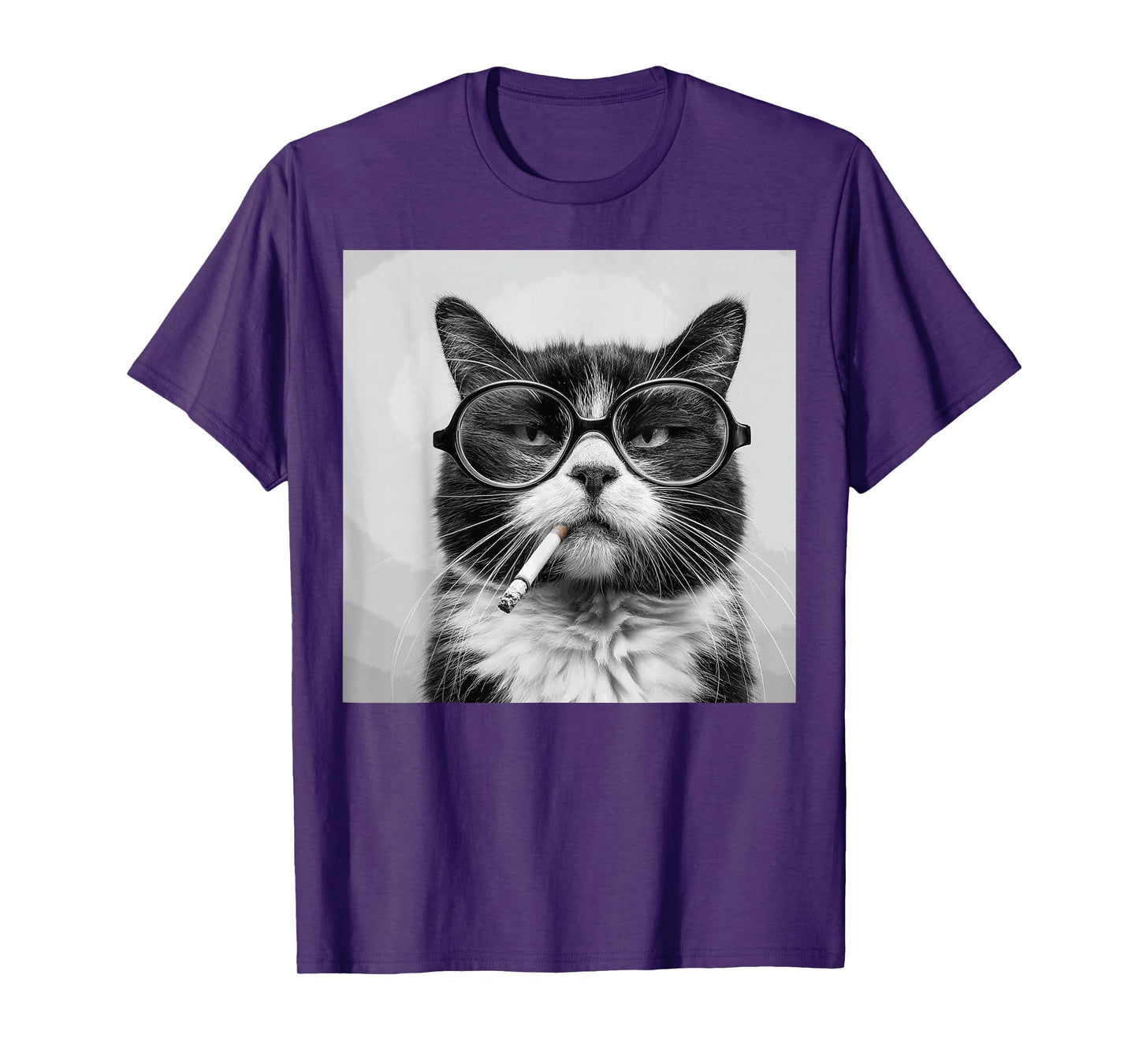 Funny Graphic Cat Smoking Adult Funny T-Shirt