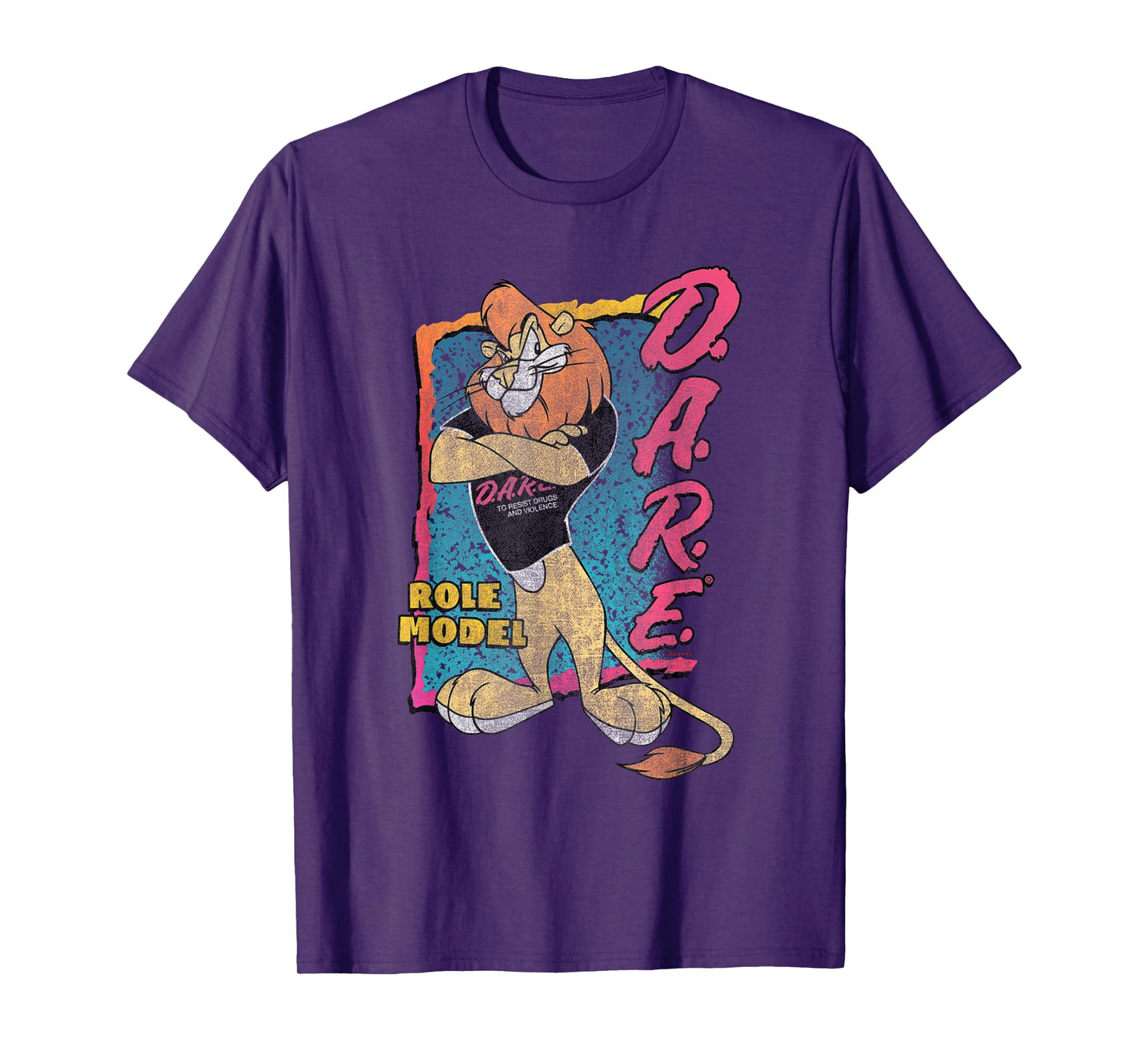 D.A.R.E. Program 90's Style Daren The Lion Role Model PSA T-Shirt