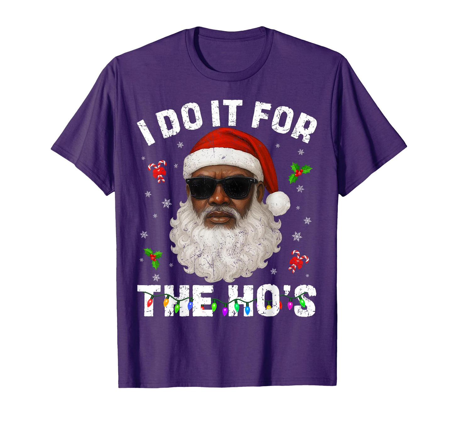 Funny Vintage Black Christmas Santa African Xmas Men T-Shirt