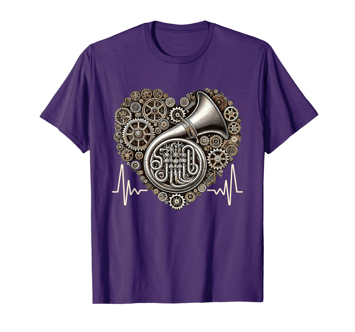 Tuba Heartbeat Steampunk Brass Music Tubist T-Shirt
