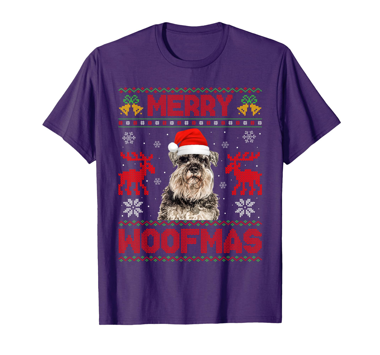 Miniature Schnauzer Ugly Christmas Sweaters Pet Dog Xmas T-Shirt