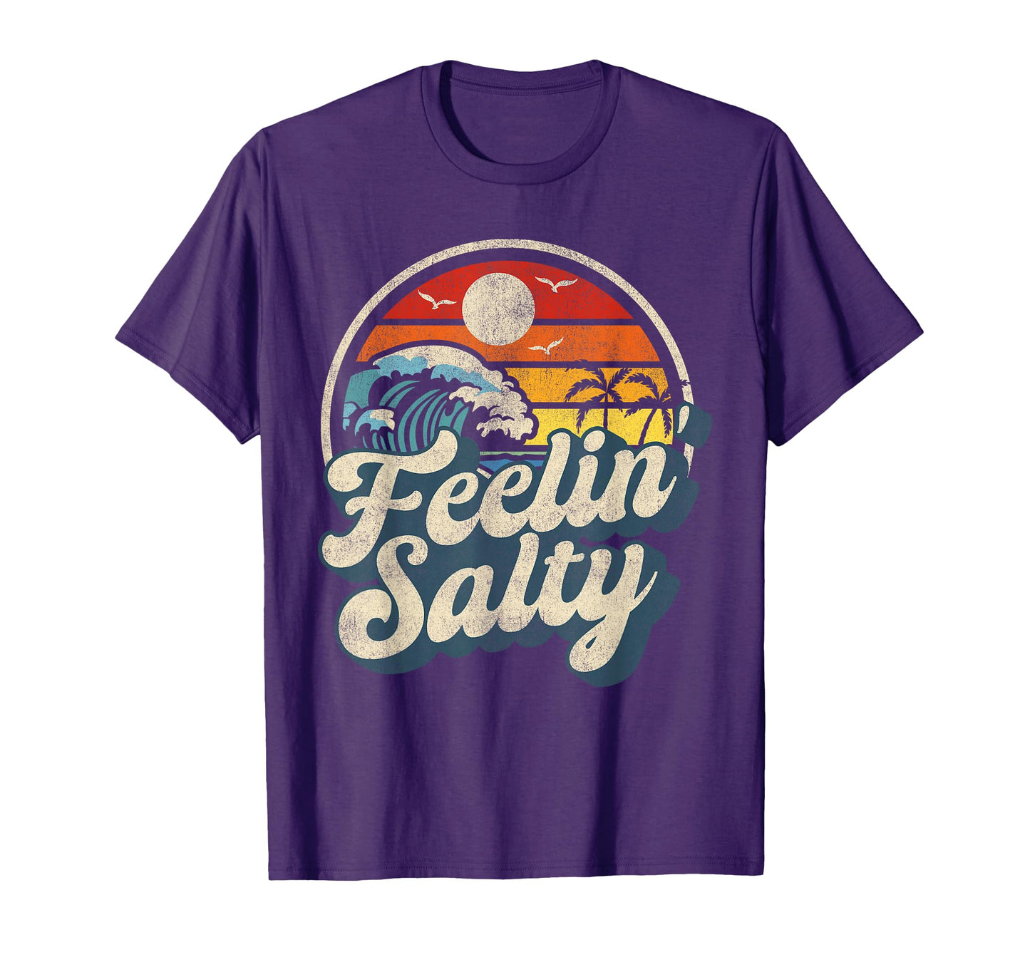 Feelin' Salty Summer Beach Vintage Wave T-Shirt