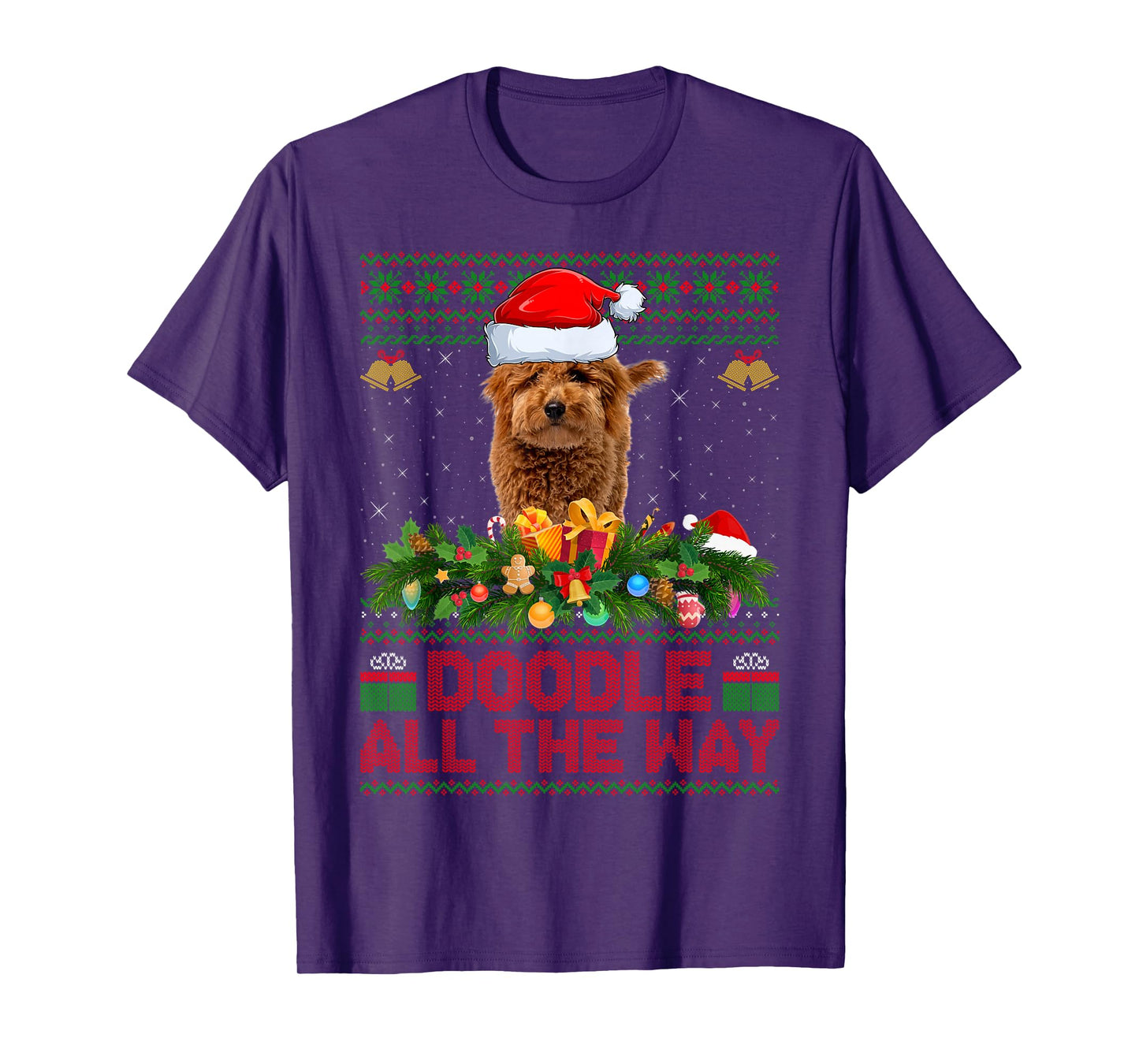 Goldendoodle Dog Ugly Christmas Sweaters Pet Dog Lover Xmas T-Shirt