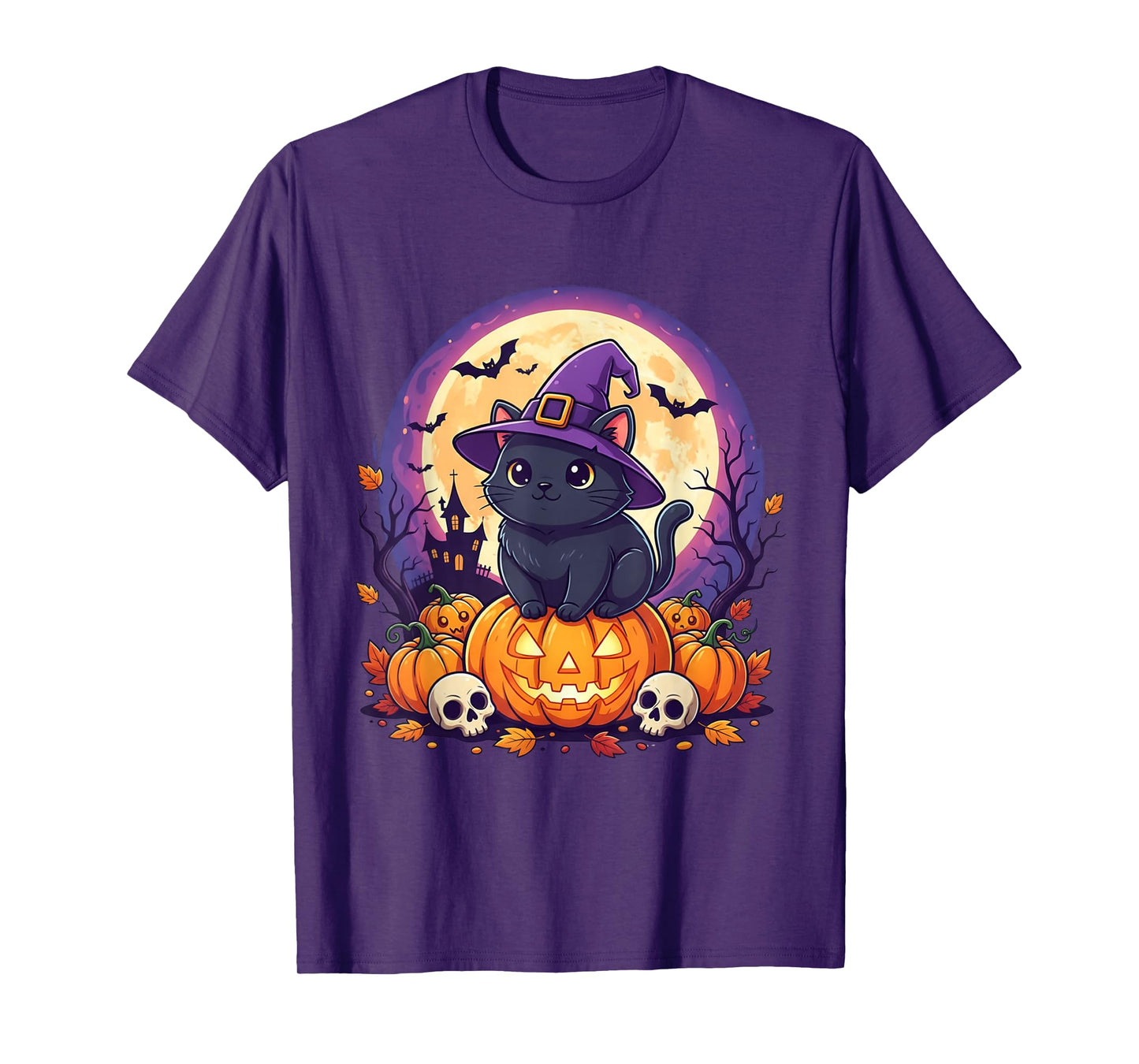 Cute Cat Pumpkin Halloween Spooky Costume Fall Autumn Season T-Shirt