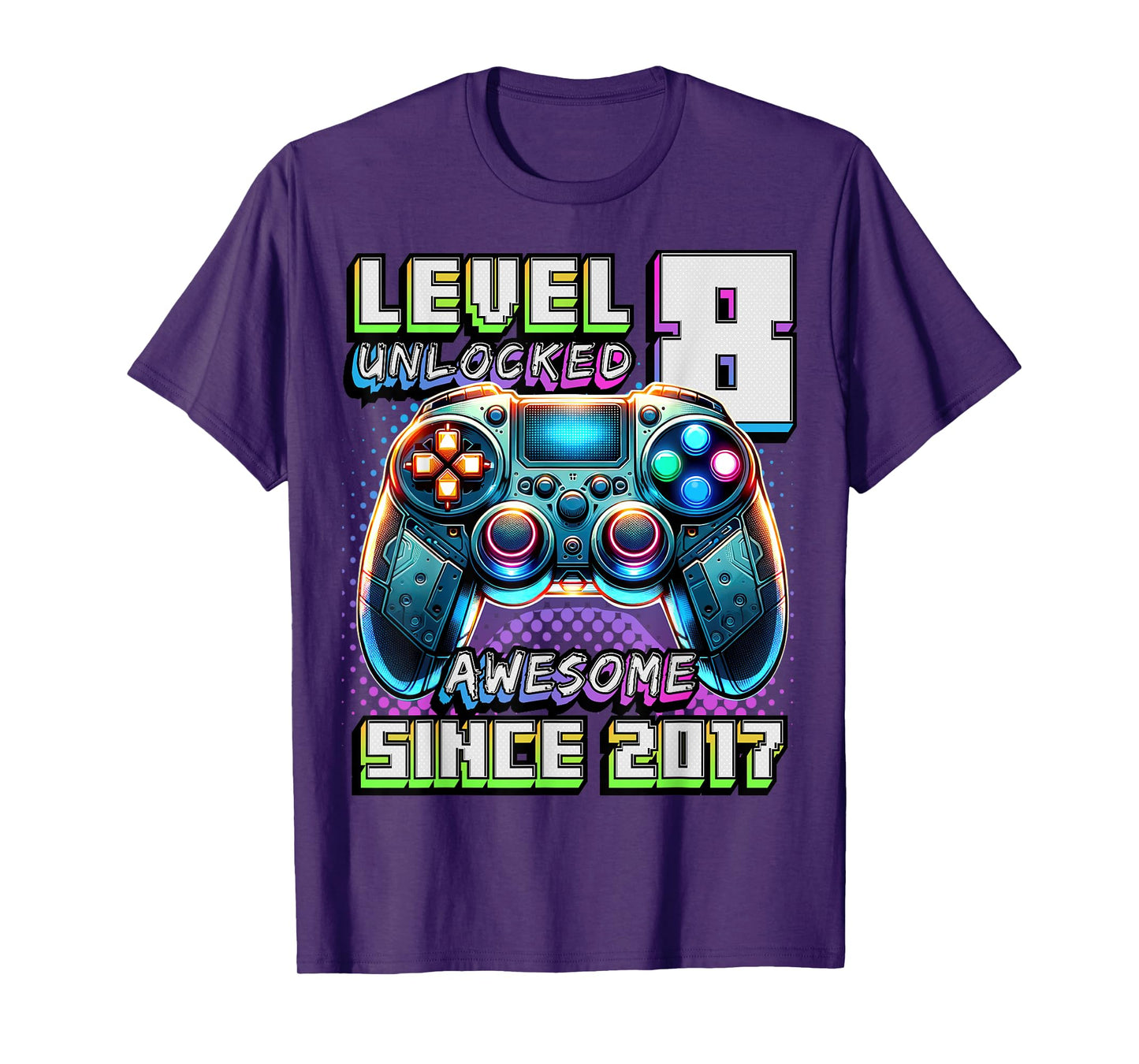 8th Birthday Boy Level 8 Gamer 8 Year Video Game Party T-Shirt