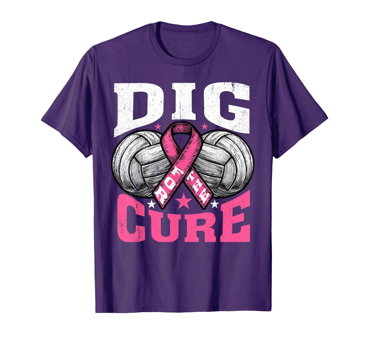 Breast Cancer Volleyball Dig Cure Wear Pink Out Awareness T-Shirt