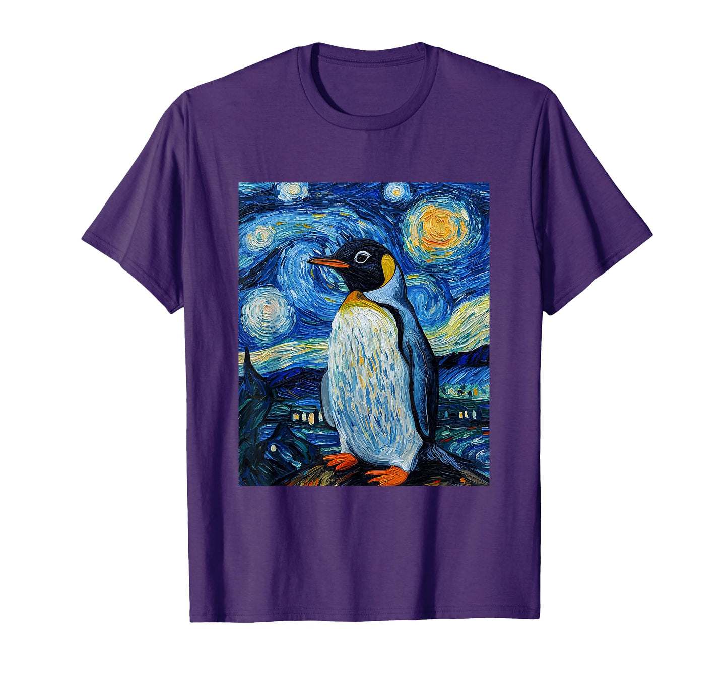 Penguin Bird - Van Gogh Style - Starry Night T-Shirt