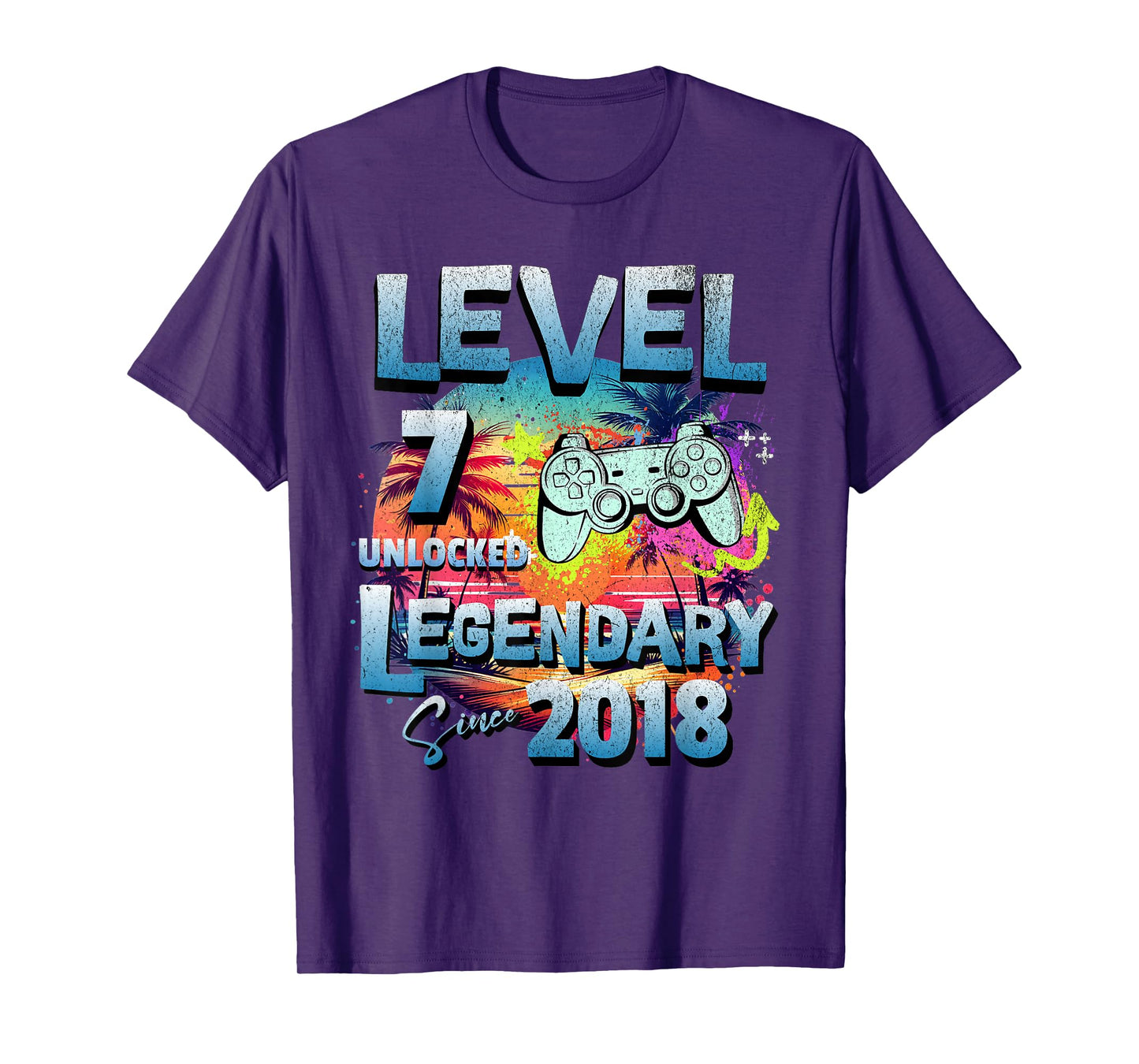Level 7 years old unlocked since 2018 Legendary birthday T-Shirt