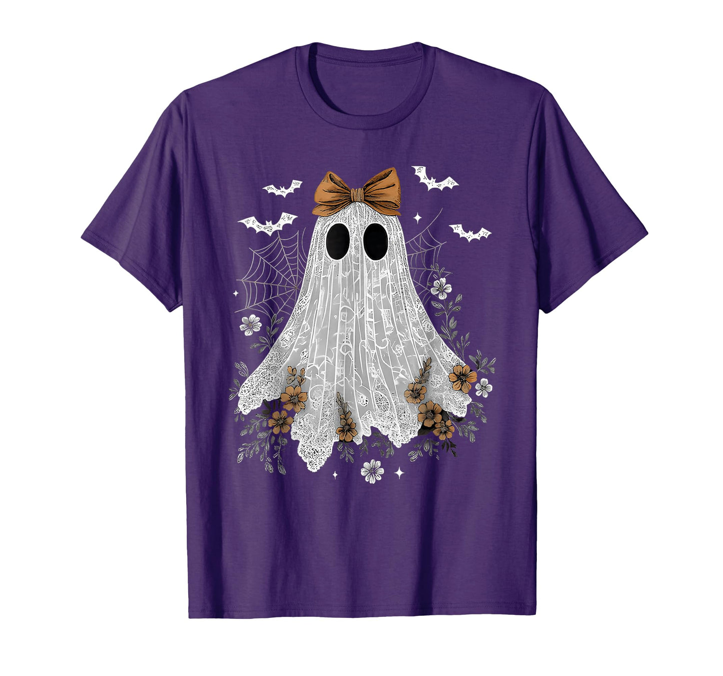 Lace Ghost Coquette Bow Vintage Women Girls Halloween Girly T-Shirt